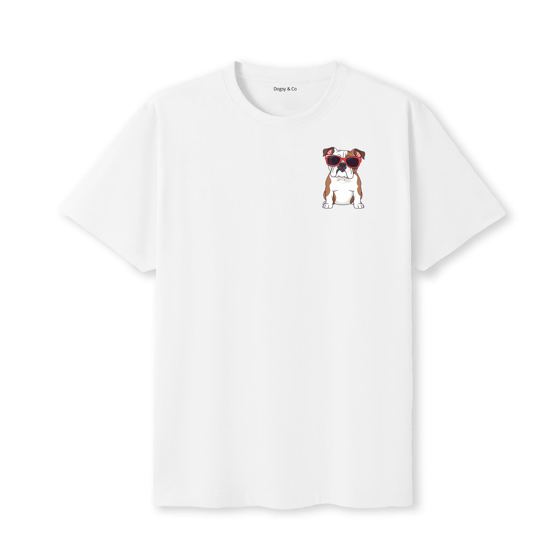 Bulldog Cool Dog T-Shirt - White