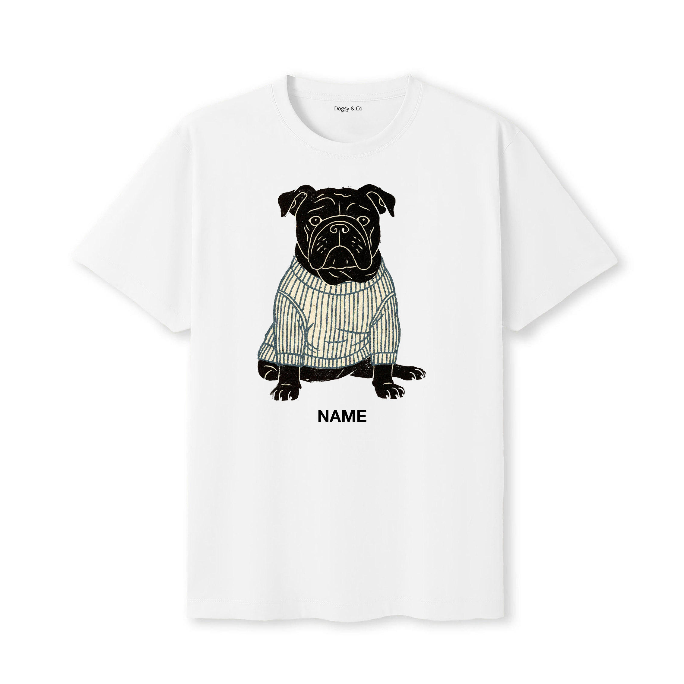 Bulldog Jumper Dog Custom T-Shirt - White