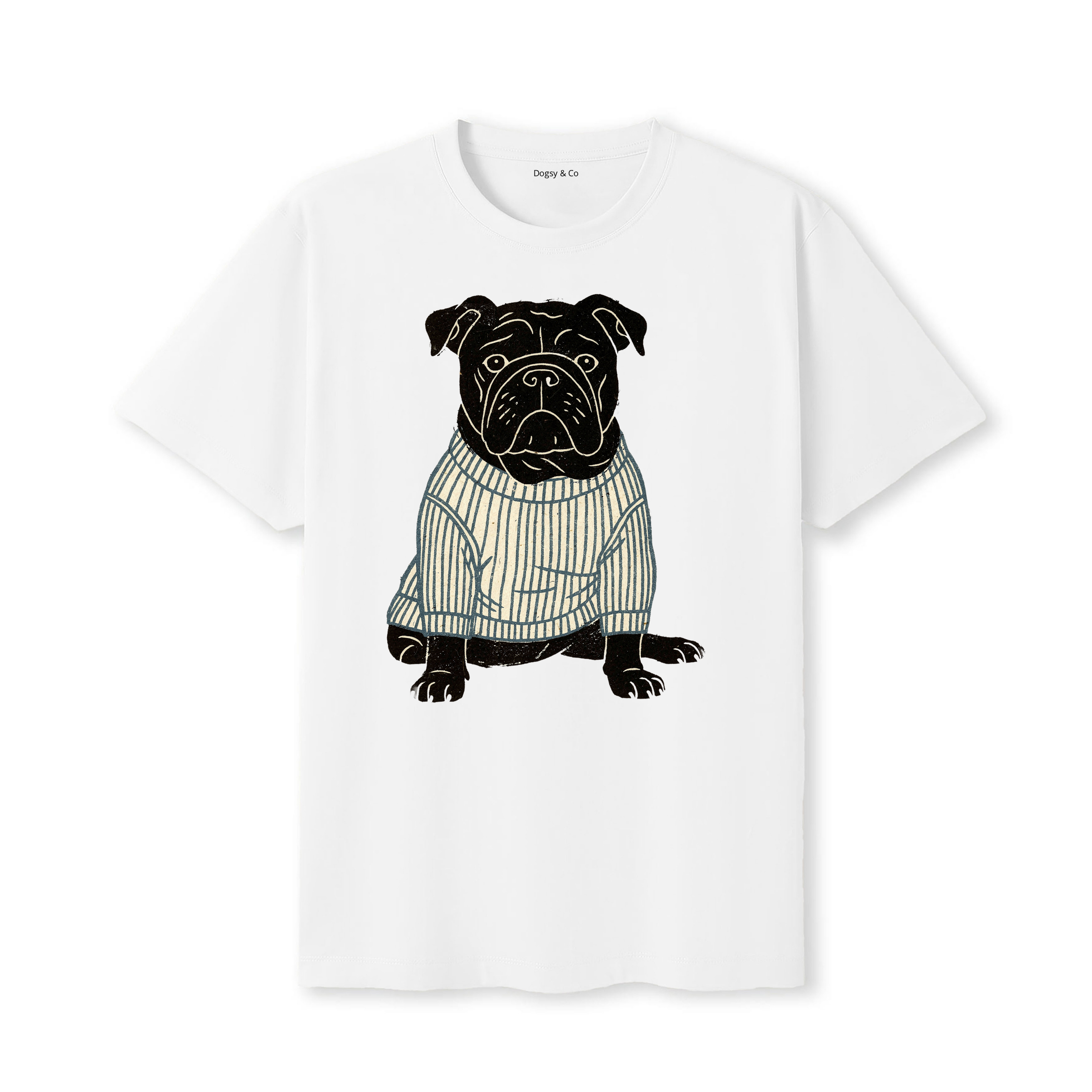 Bulldog Jumper Dog T-Shirt - White