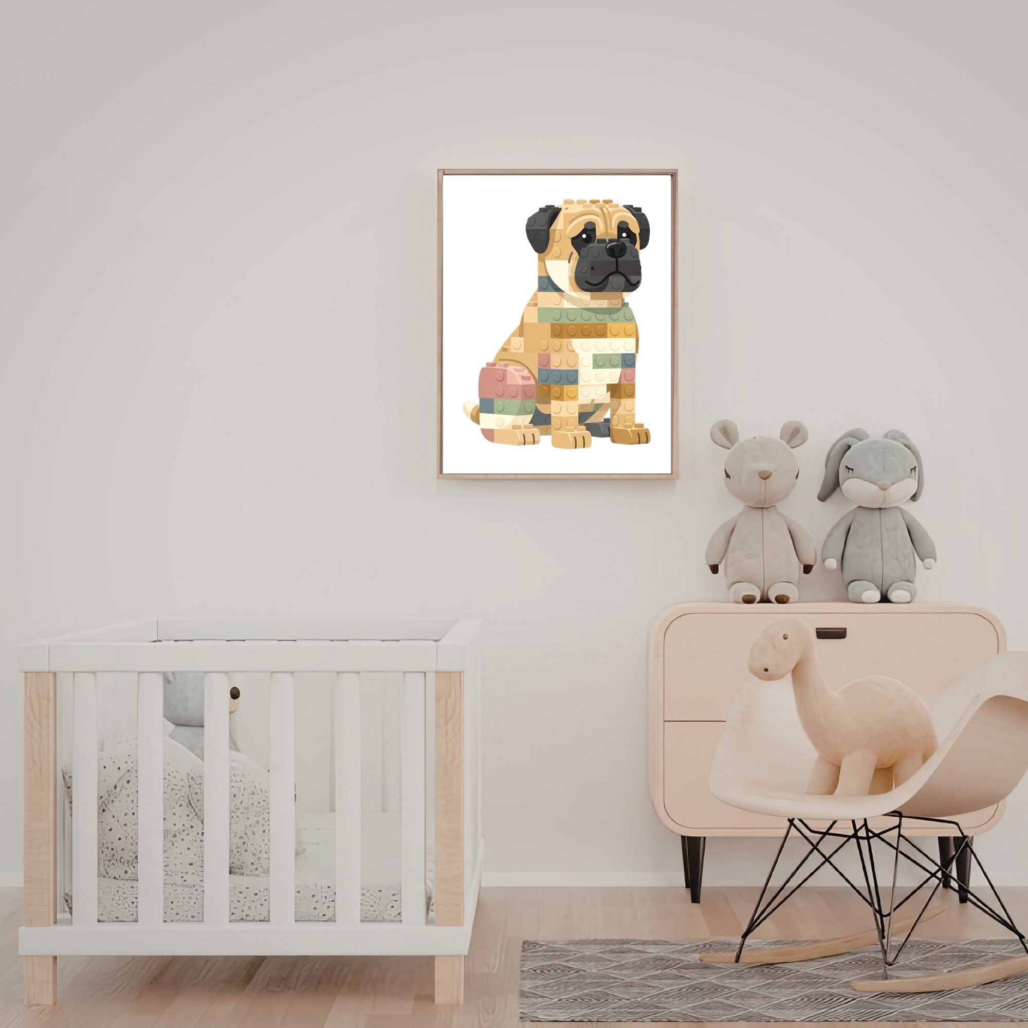 Bullmastiff Lego Dog - White