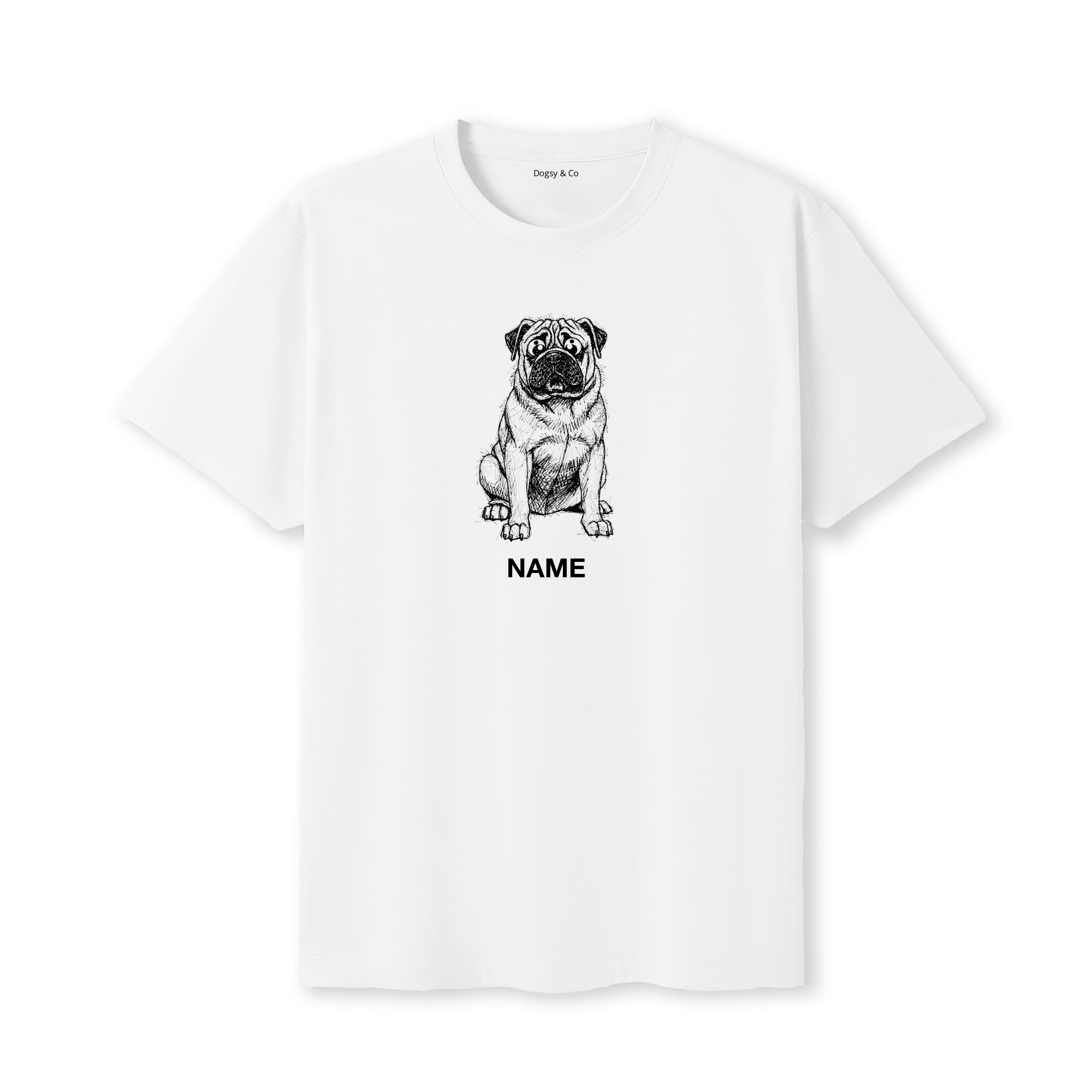 Bullmastiff Scraggy Dog Custom T-Shirt - White