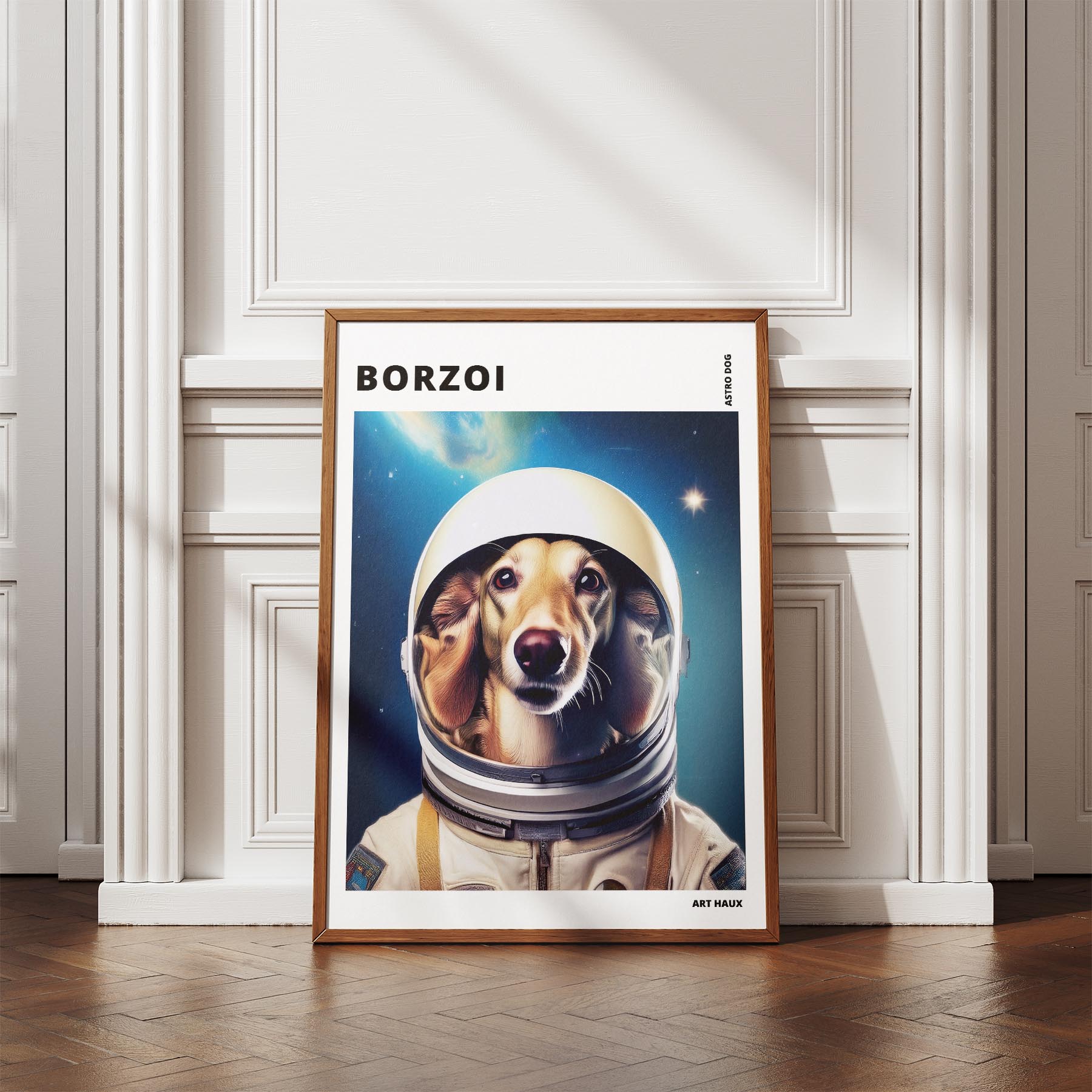 Borzoi Astronaut Dog Series with Text Astro Dog image 4