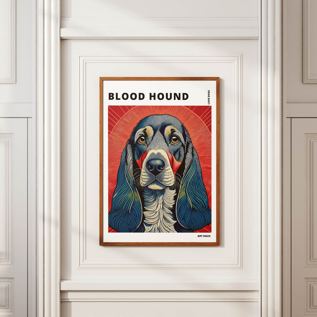 Bloodhound Hokusai Japanese Inspired Dog Series with Text image 3