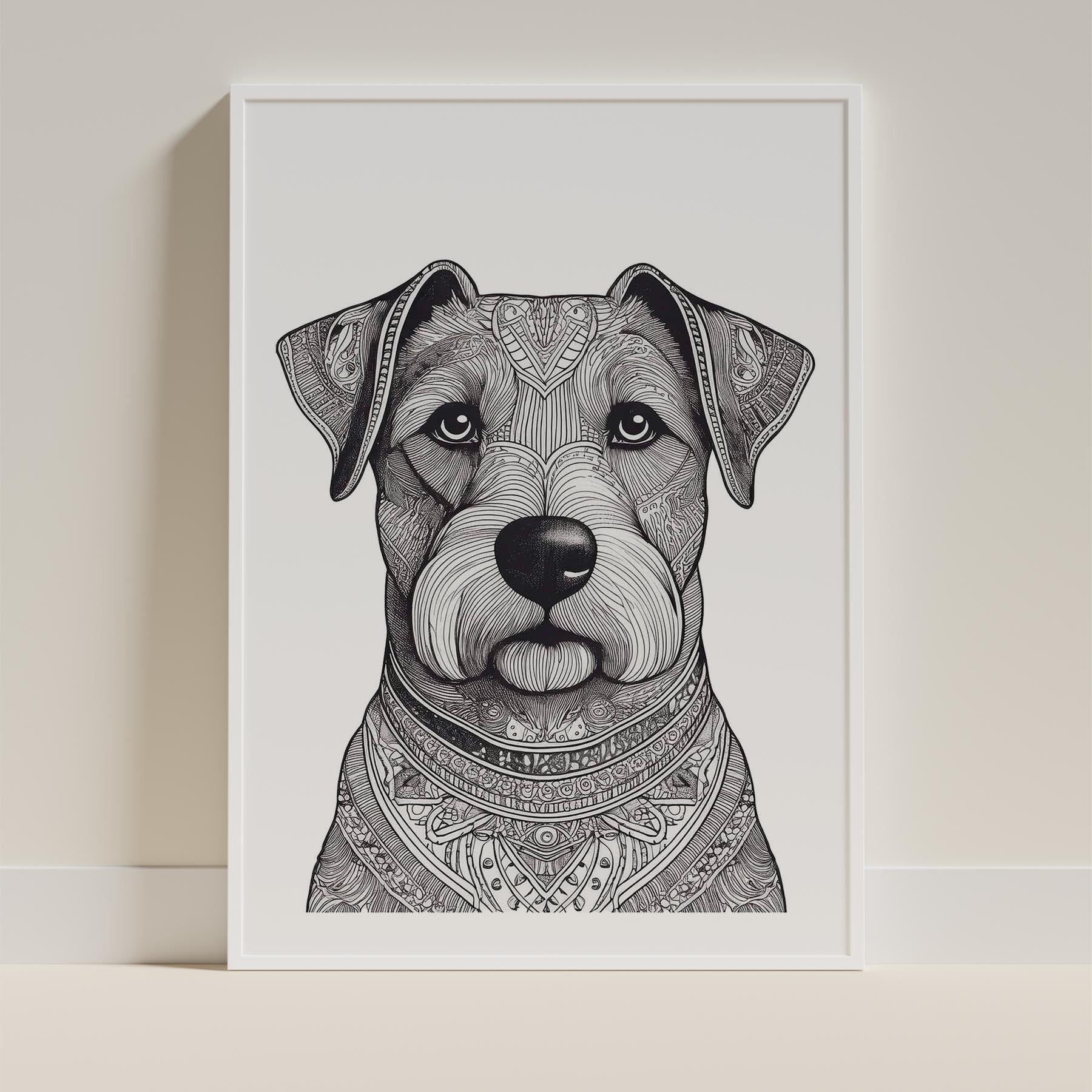 Australian Terrier Mandala Black and White Dog Series image 9