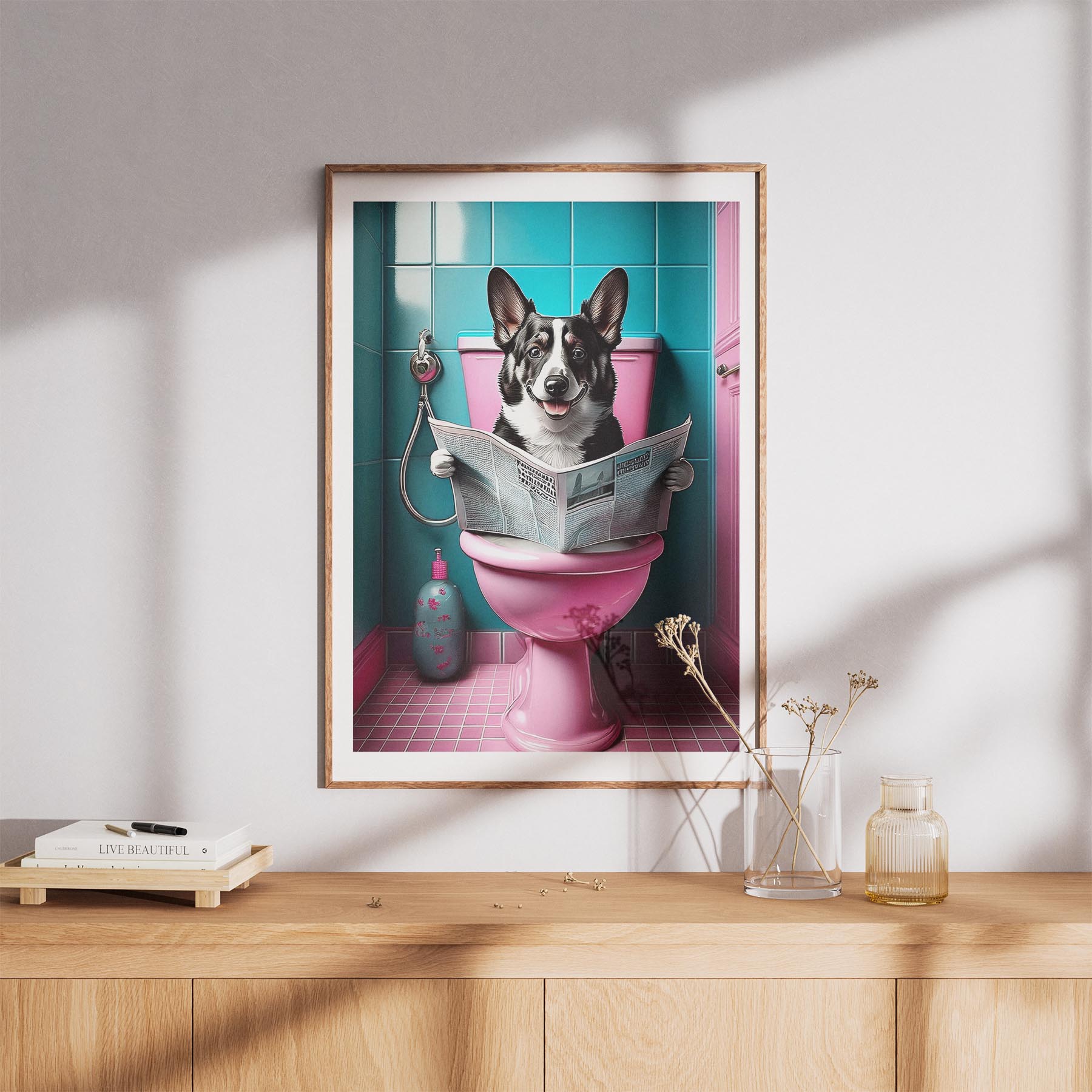 Corgi Toilet Dogs PInk and Turquise image 8