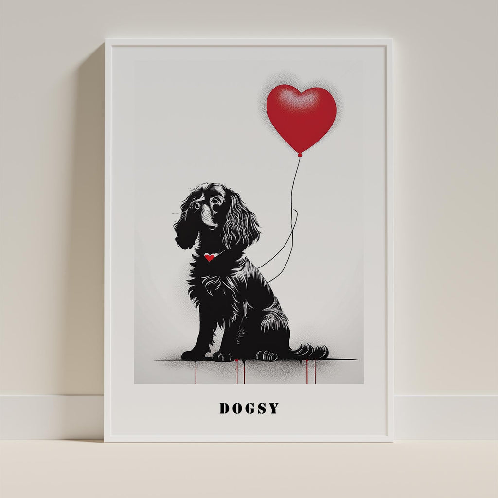 Cavalier Spaniel DOGSY Series inspired by the Art of Banksy with text Dogsy image 9