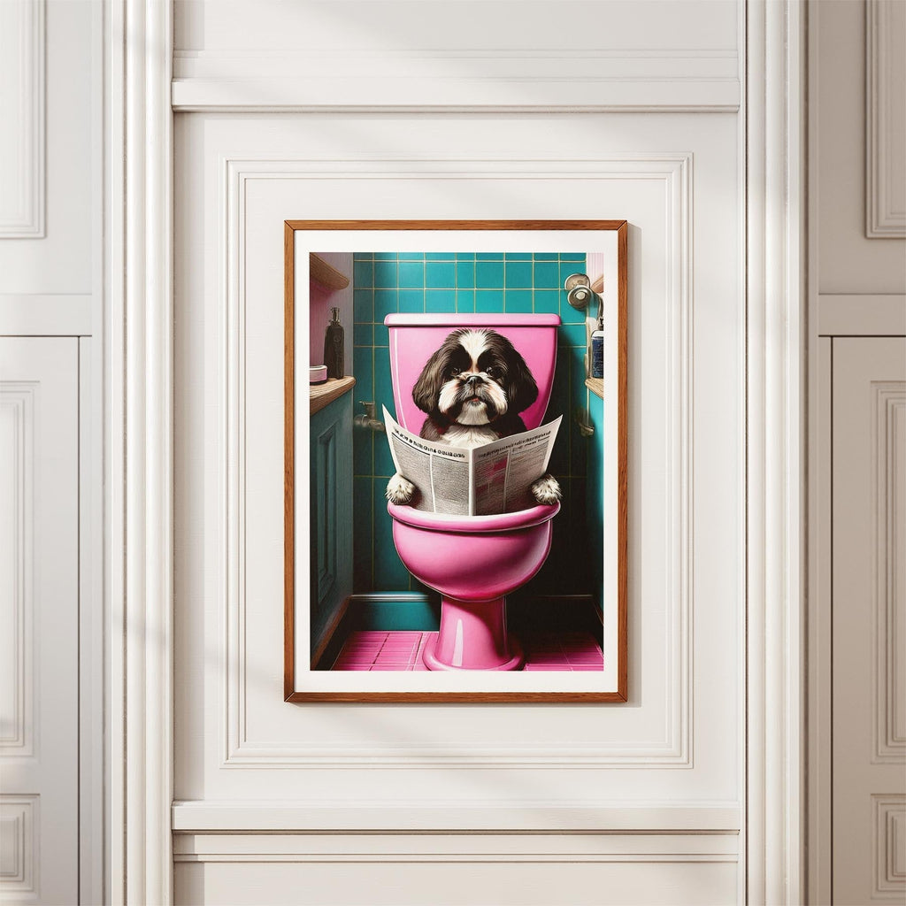 Shih Tzu Toilet Dogs PInk and Turquise image 3