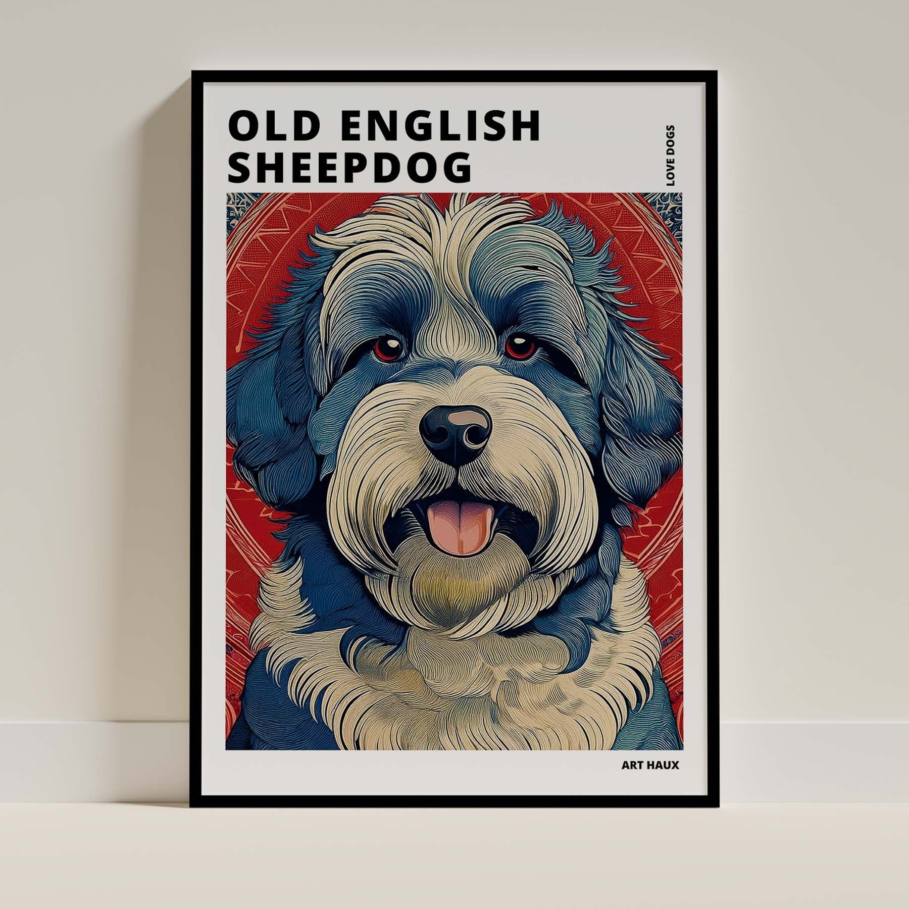 Old English Sheepdog Dog Art Print Unframed Vol 1 | 11 Unique Designs | Wall Art Gift for Dog Lovers | Dogsy & Co