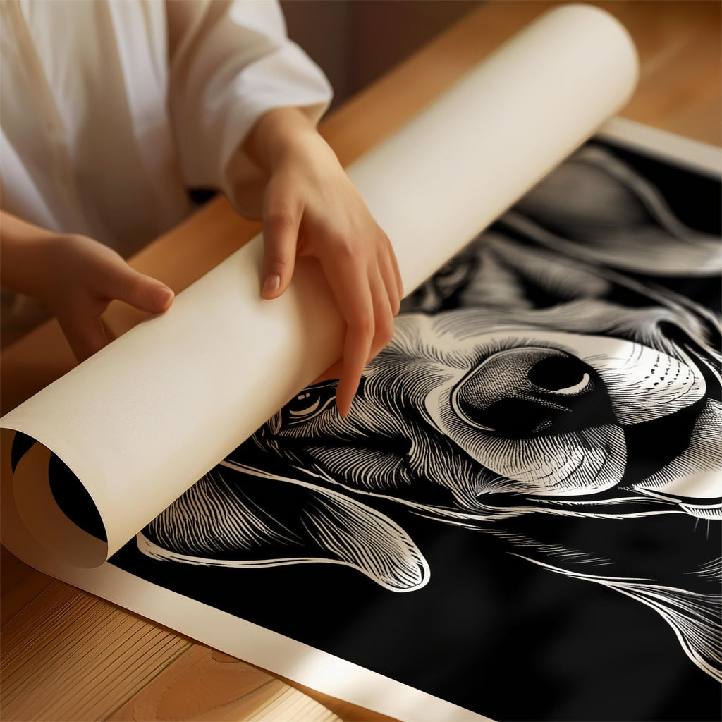 German Pointer Line Dog Series in Black and White image 1