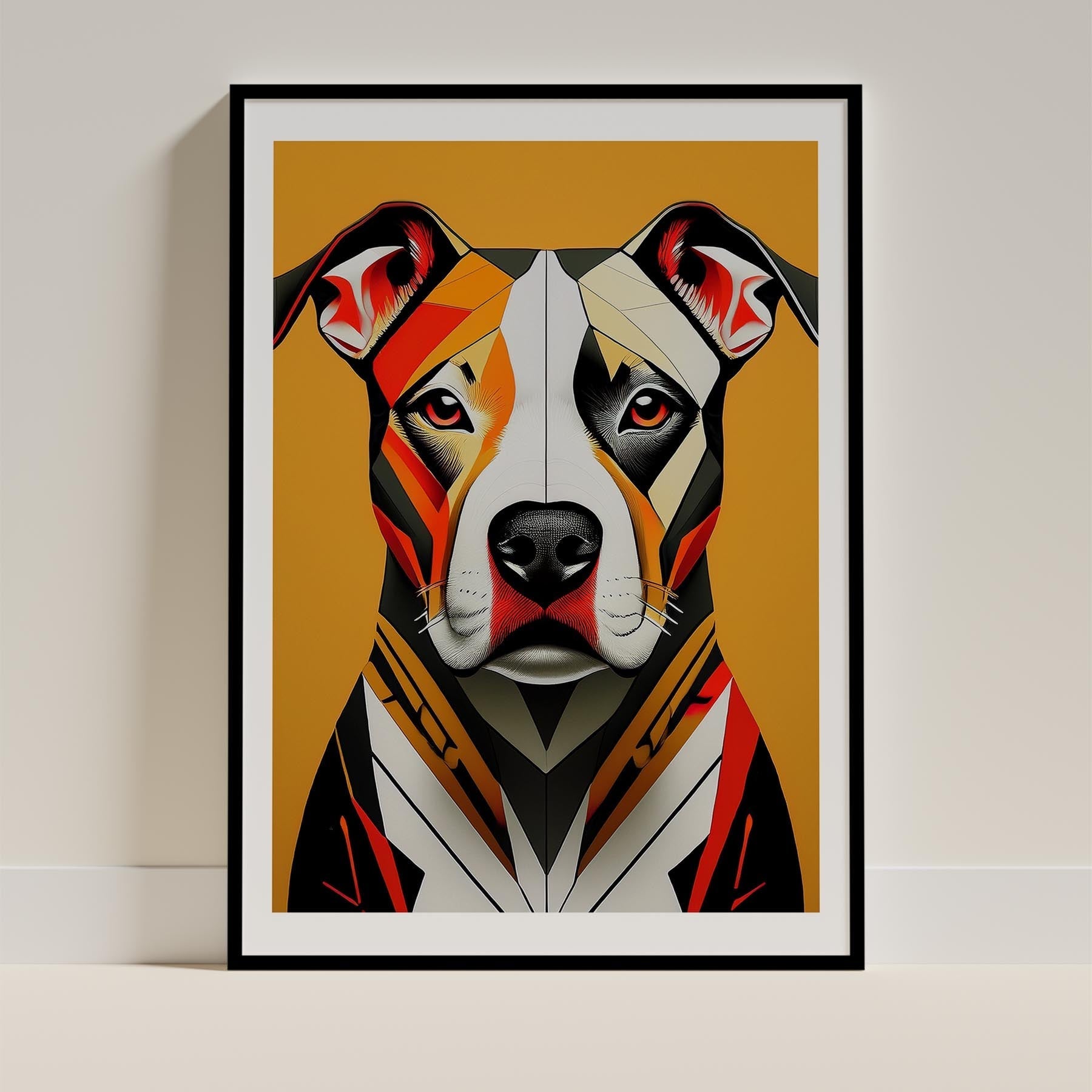 Staffordshire Bull Terrier Geometric Orange Series image 0