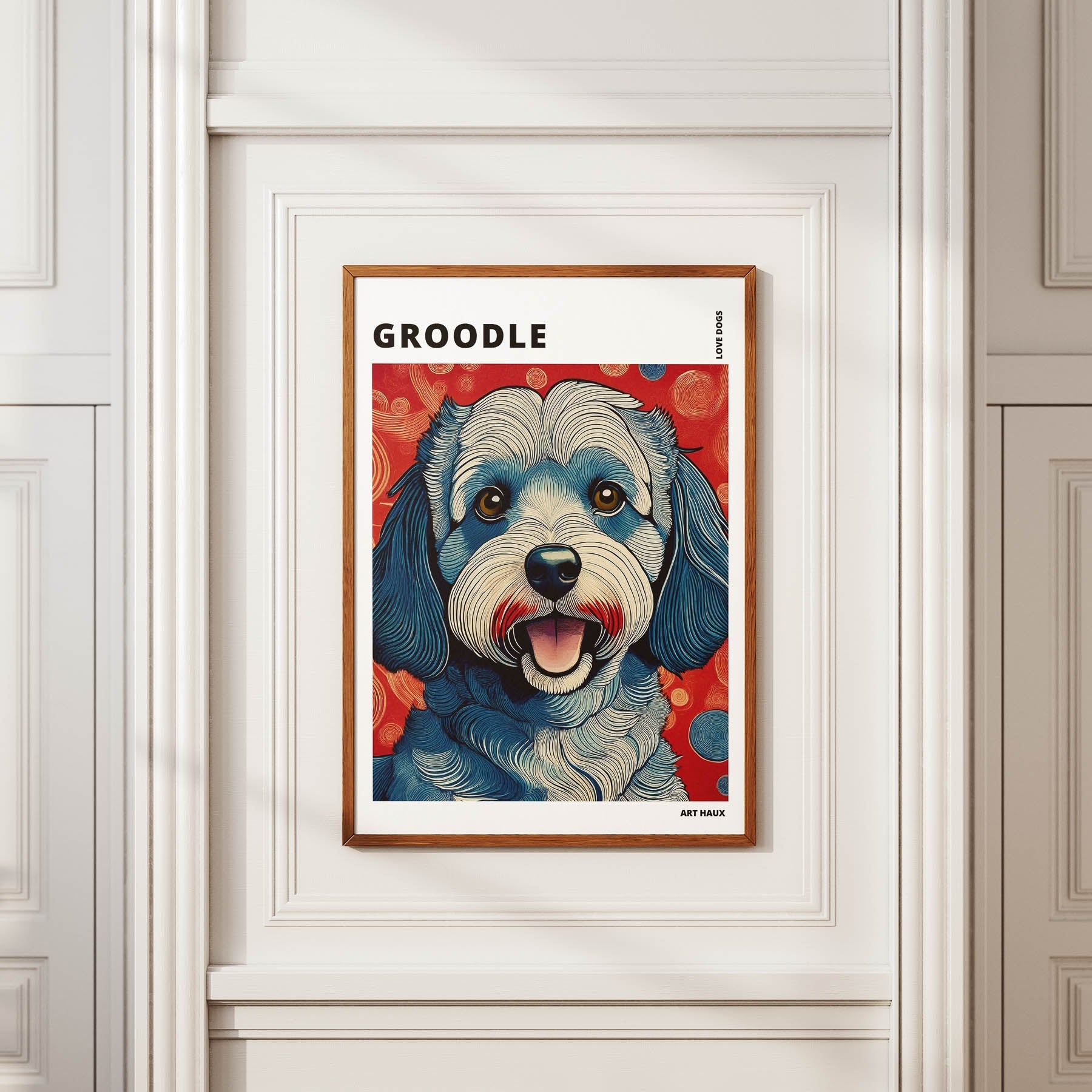 Groodle Hokusai Japanese Inspired Dog Series with Text image 3