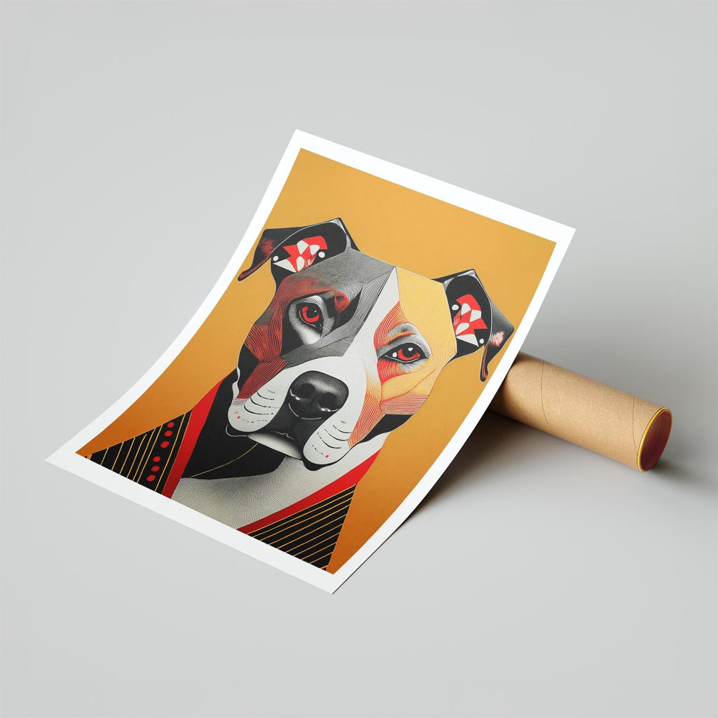 American Pitbull Terrier Geometric Orange Series image 6