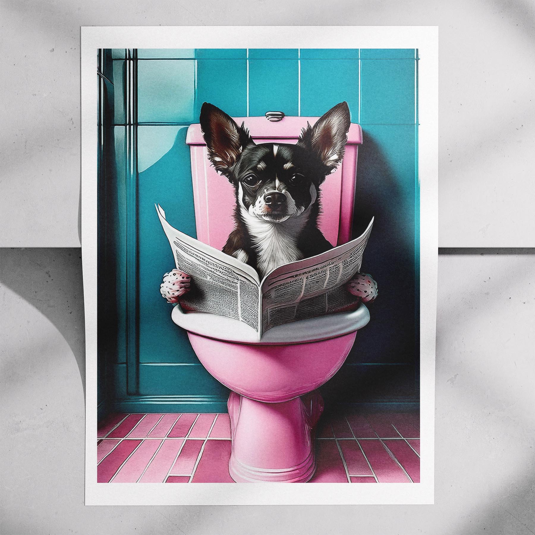 Chihuahua Toilet Dogs PInk and Turquise image 7