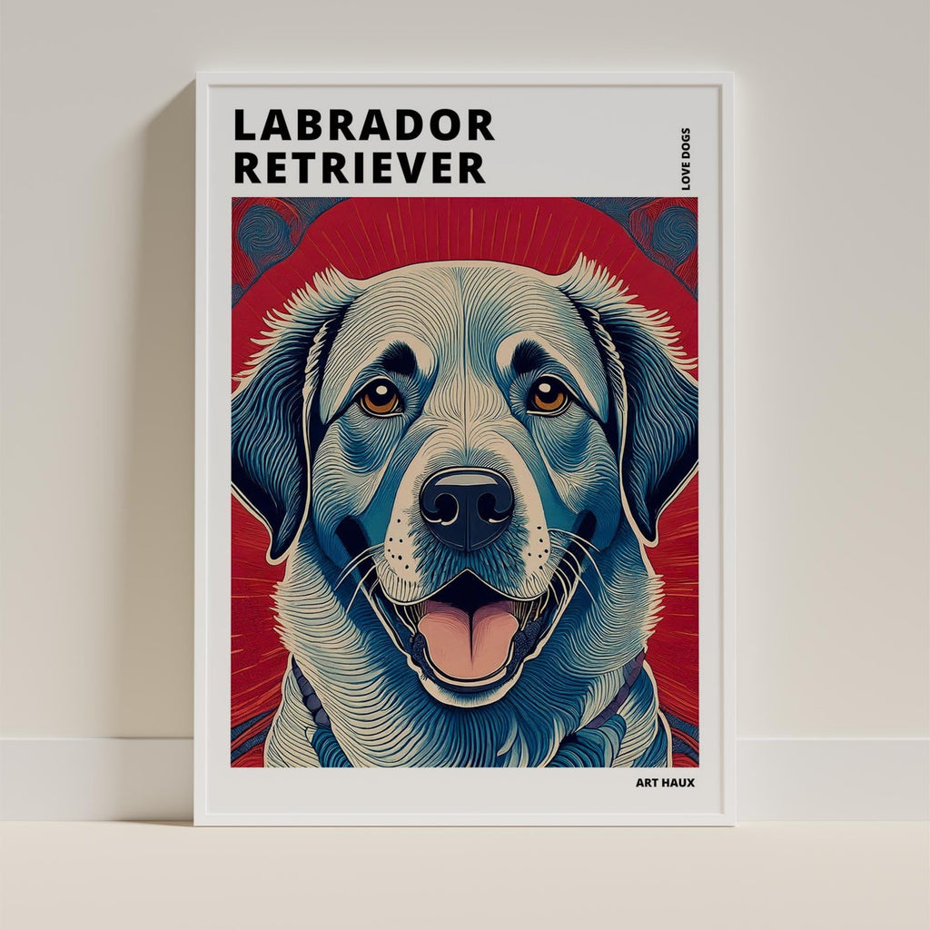 Labrador Retriever Hokusai Japanese Inspired Dog Series with Text image 8