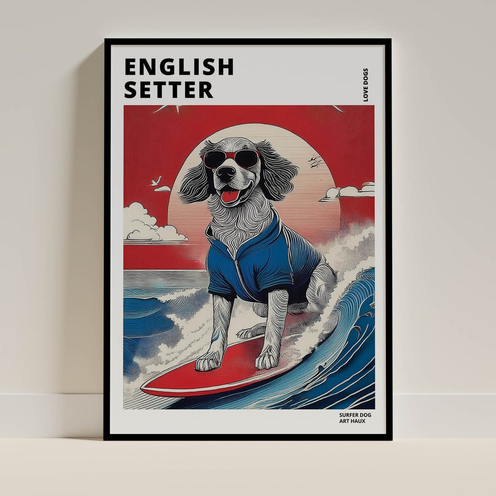 English Setter Hokosai Surfer Dogs 1 image 0