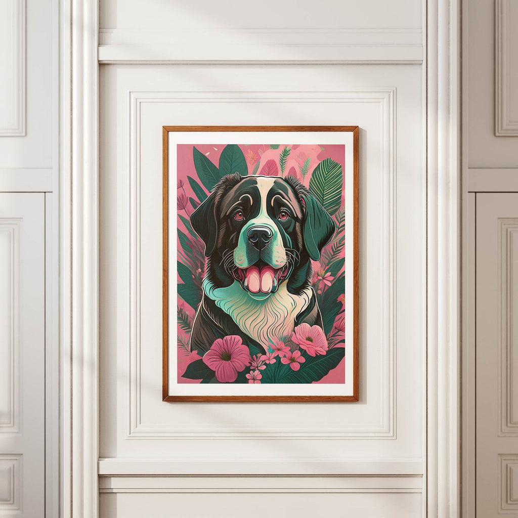 Saint Bernard Flowery Dog image 3