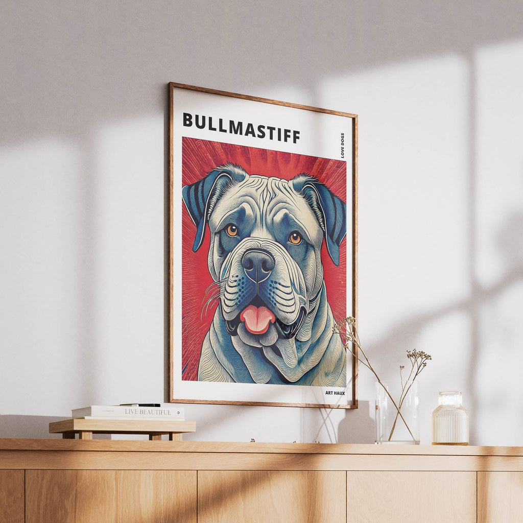 Bullmastiff Hokusai Japanese Inspired Dog Series with Text image 5