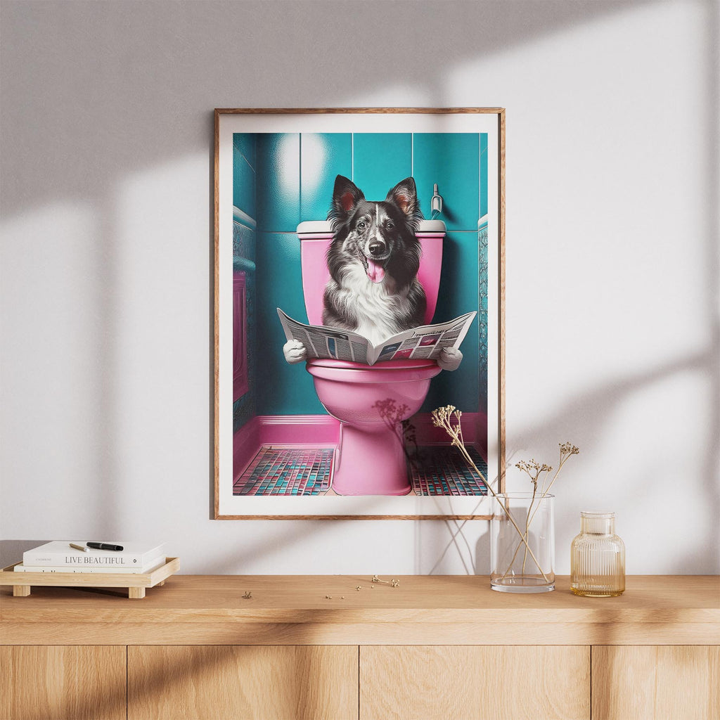 Shetland Sheepdog Toilet Dogs PInk and Turquise image 8