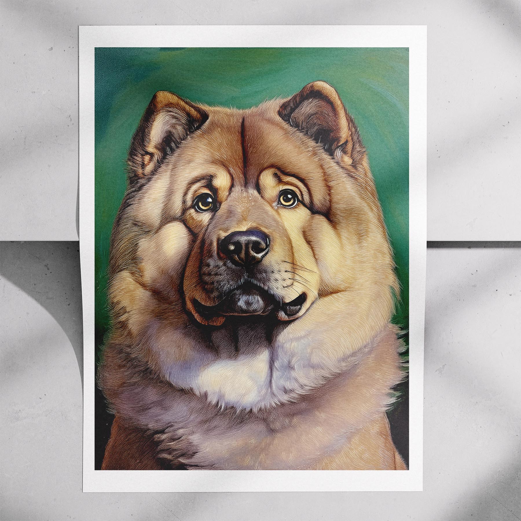 Chow Chow Green Painted Series image 7