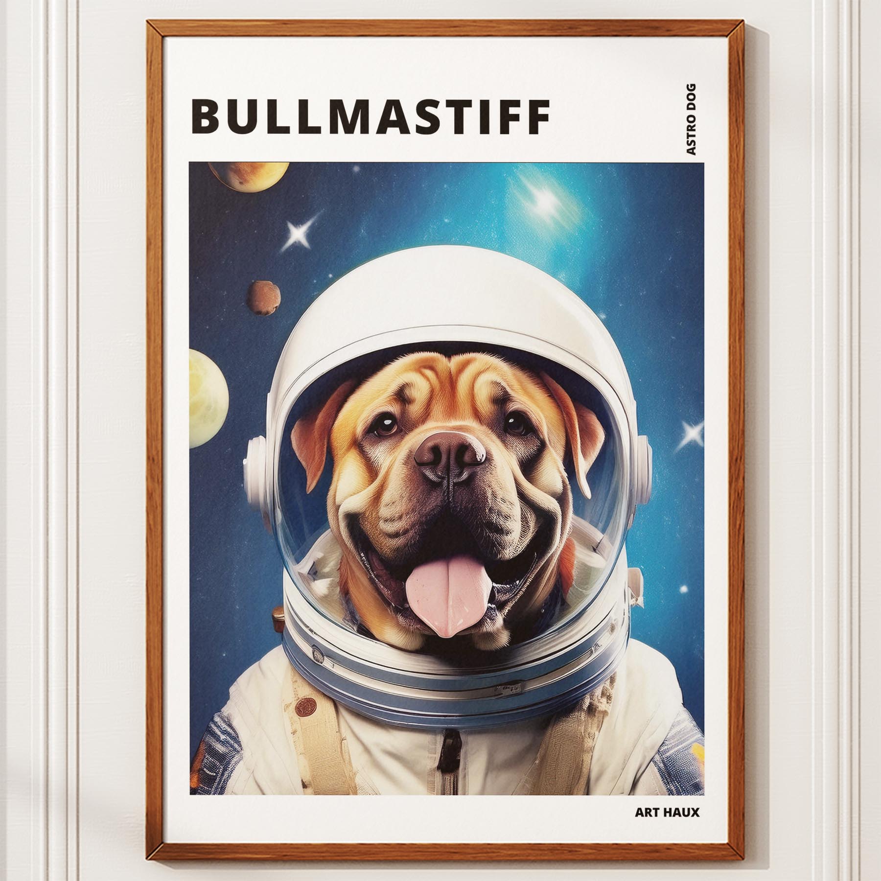Bullmastiff Astronaut Dog Series with Text Astro Dog image 10