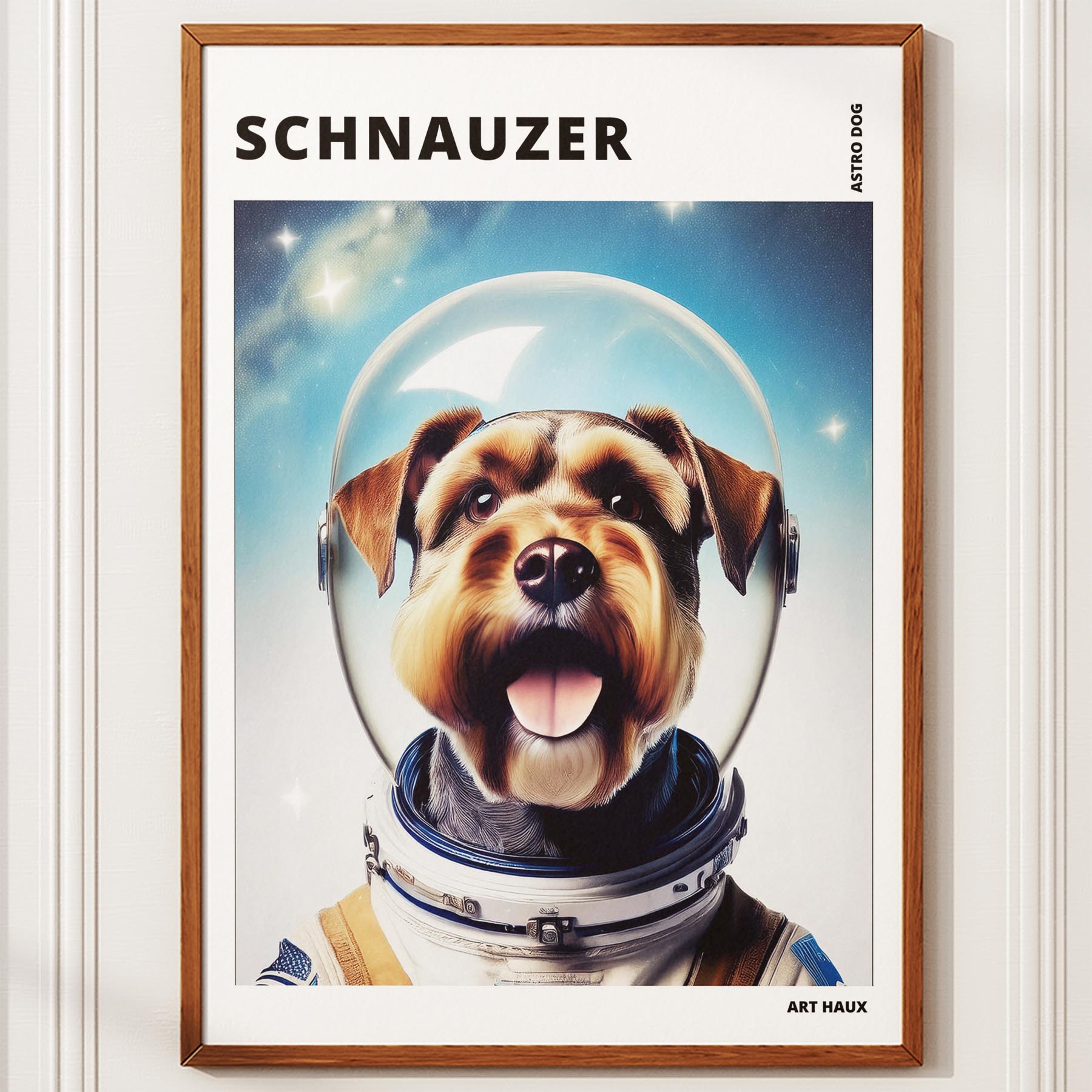 Schnauzer Astronaut Dog Series with Text Astro Dog image 10
