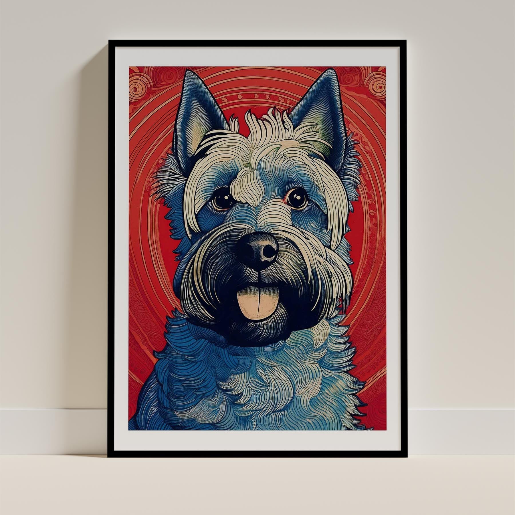 Scottish Terrier Hokusai Japanese Inspired Dog Series image 0