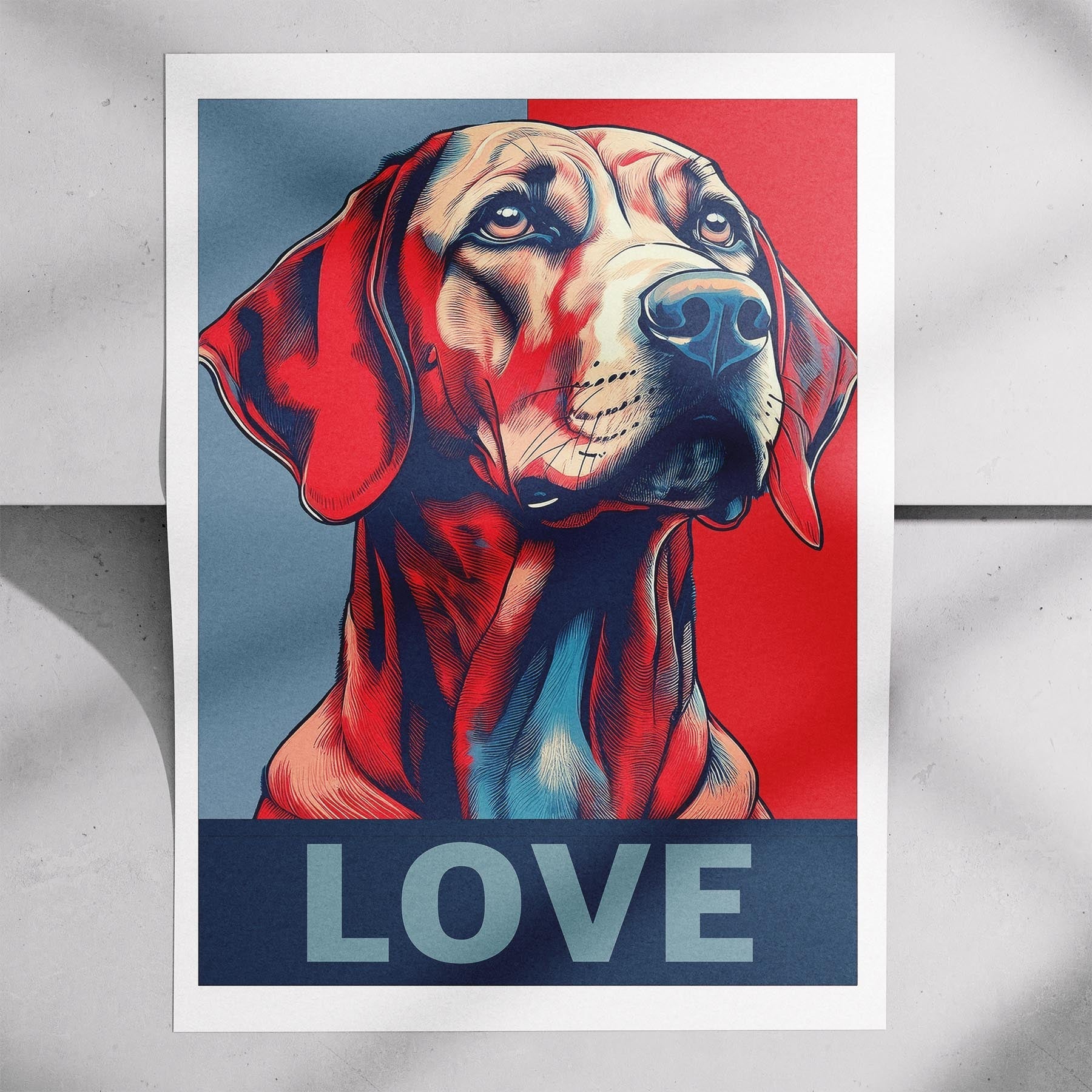 Hungarian Vizsla LOVE Series Inspired by the Obama Poster image 7