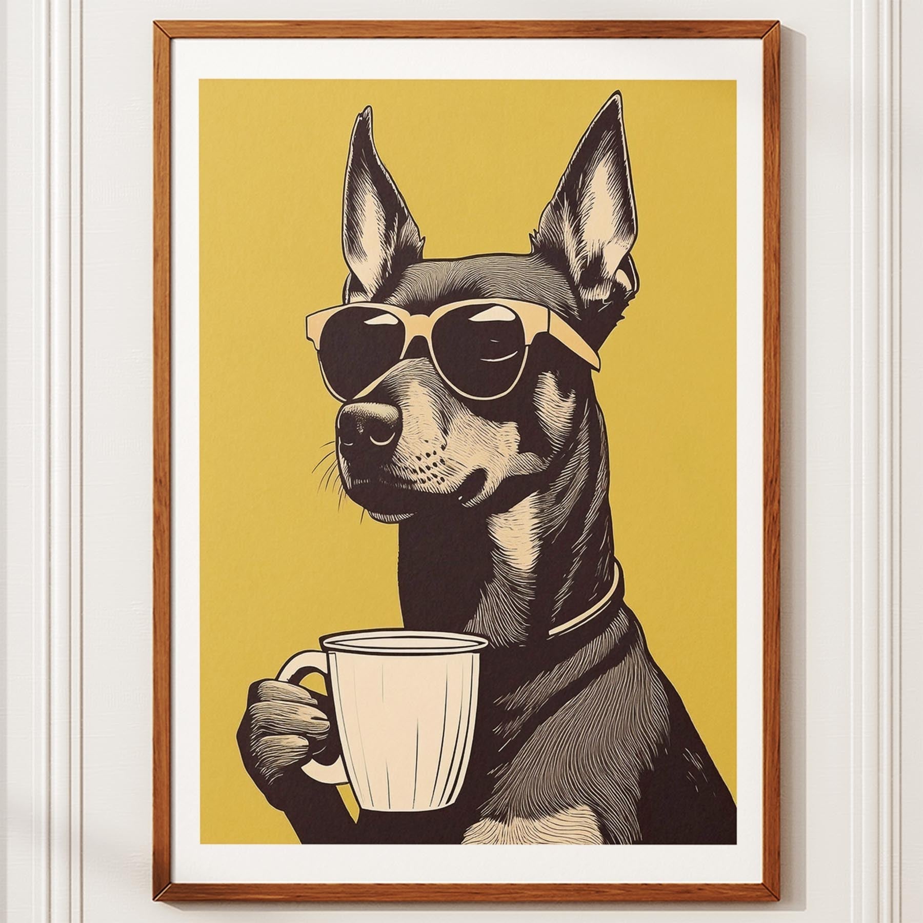 Pinscher Chillin Coffee Dog image 11