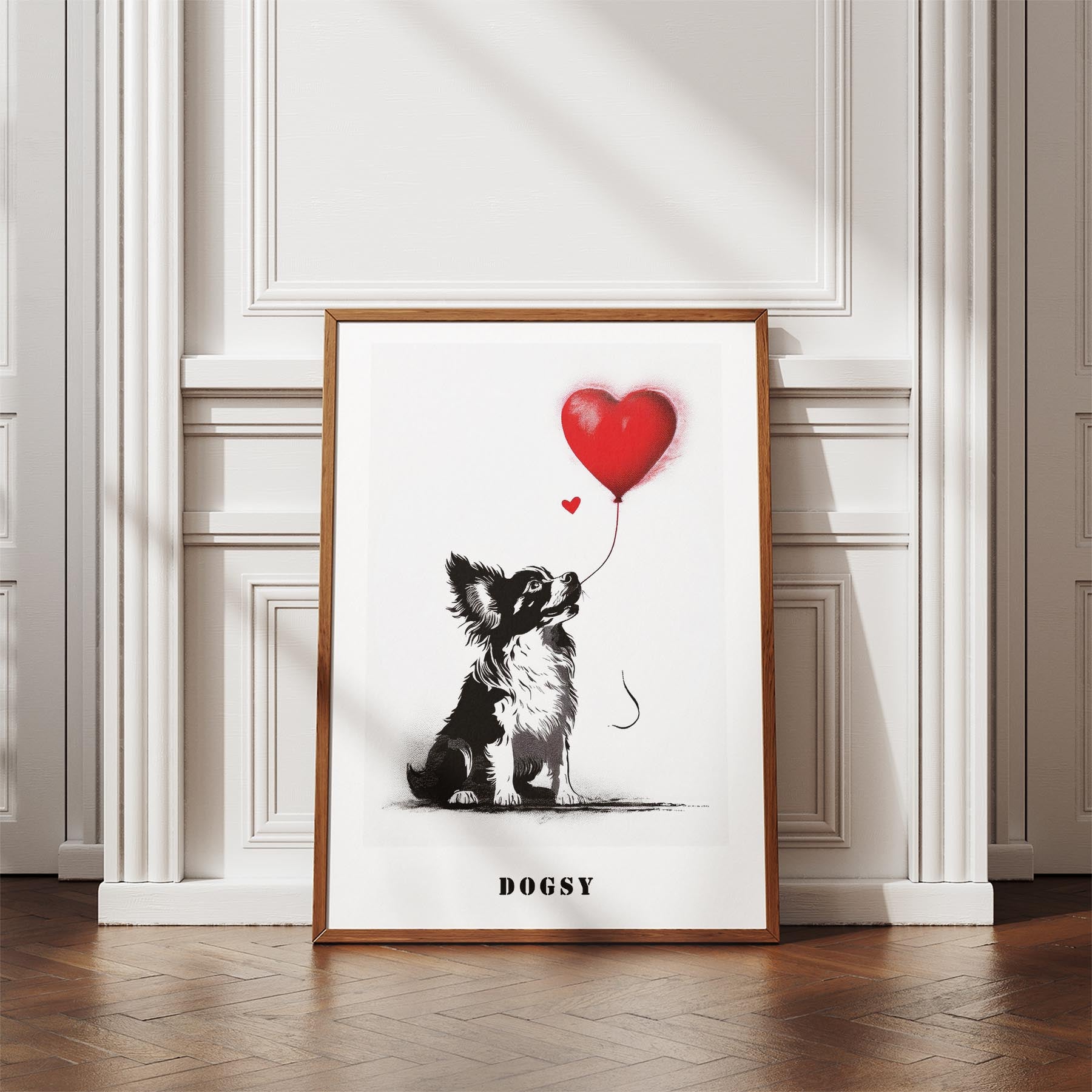 Papillon DOGSY Series inspired by the Art of Banksy with text Dogsy image 4