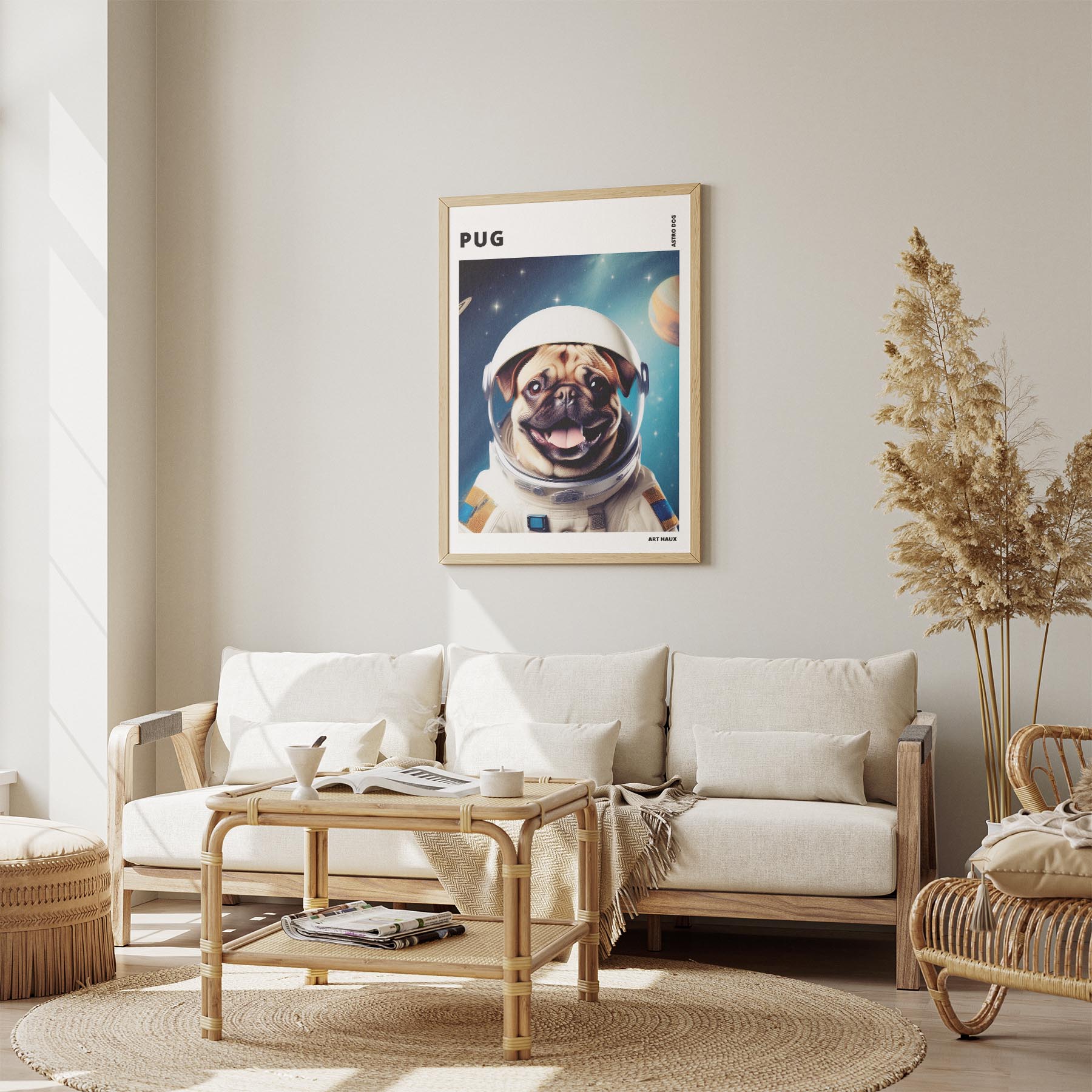 Pug Astronaut Dog Series with Text Astro Dog image 2