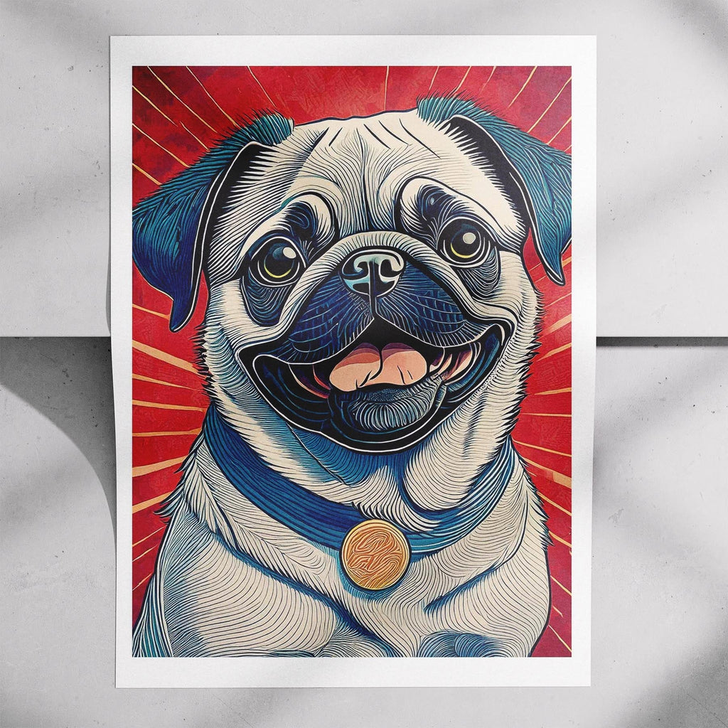 Pug Hokusai Japanese Inspired Dog Series 1 image 7