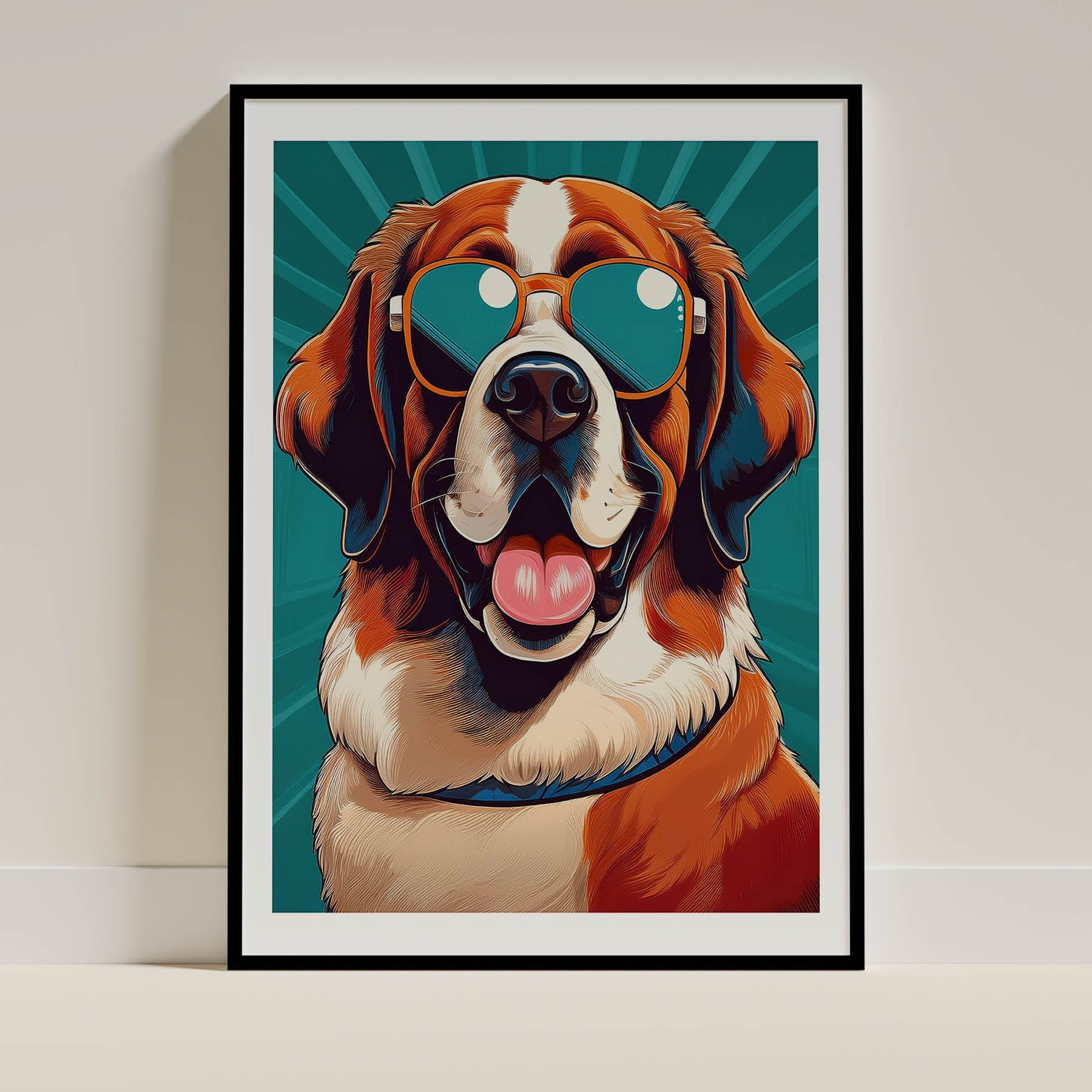 Saint Bernard Dog Art Print Unframed Vol 2 | 6 Unique Designs | Wall Art Gift for Dog Lovers | Dogsy & Co