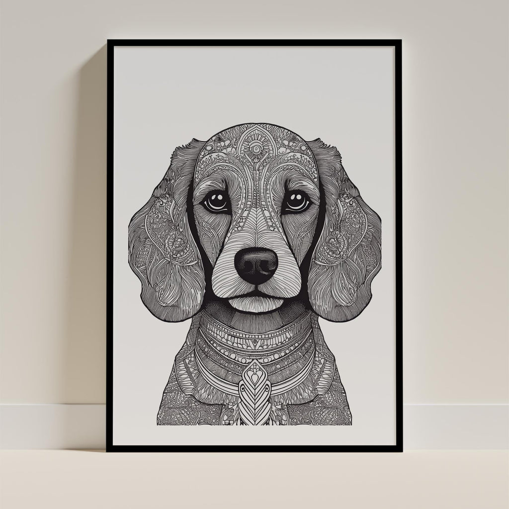 Poodle Mandala Black and White Dog Series image 0