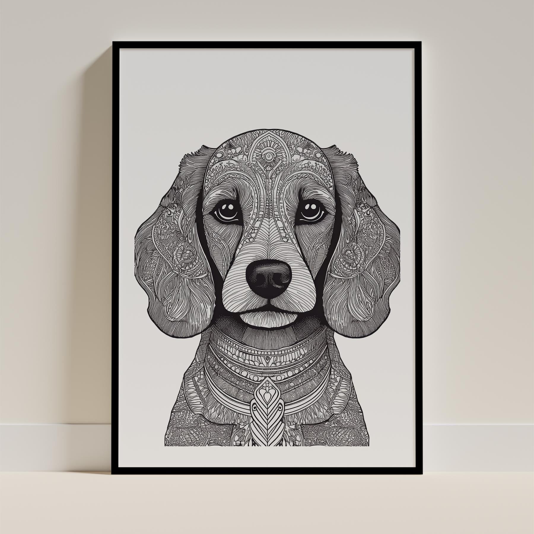 Poodle Mandala Black and White Dog Series image 0