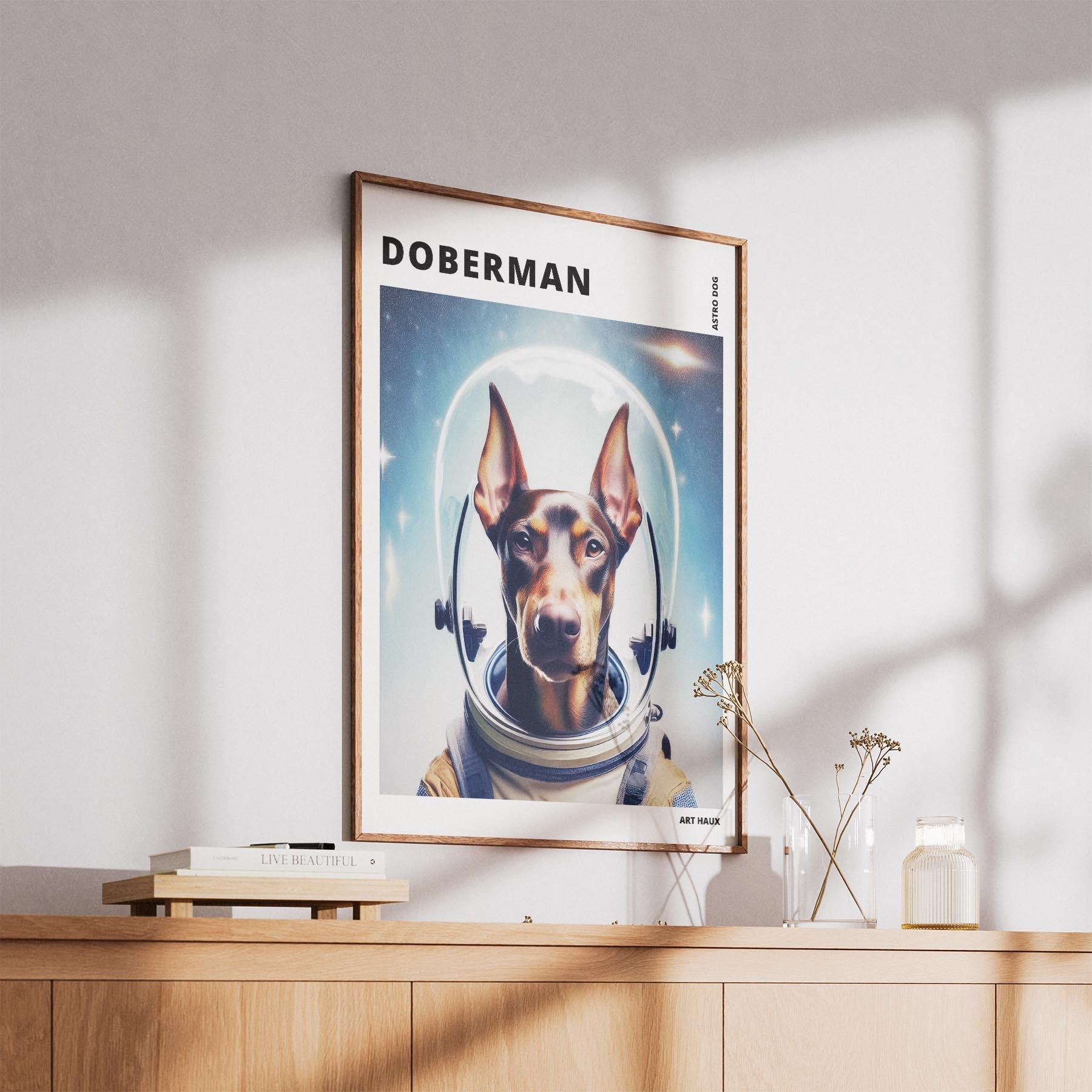 Doberman Astronaut Dog Series with Text Astro Dog image 5