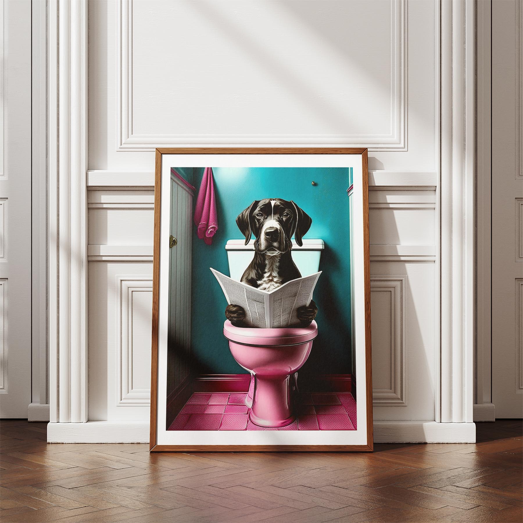 English Pointer Toilet Dogs PInk and Turquise image 4