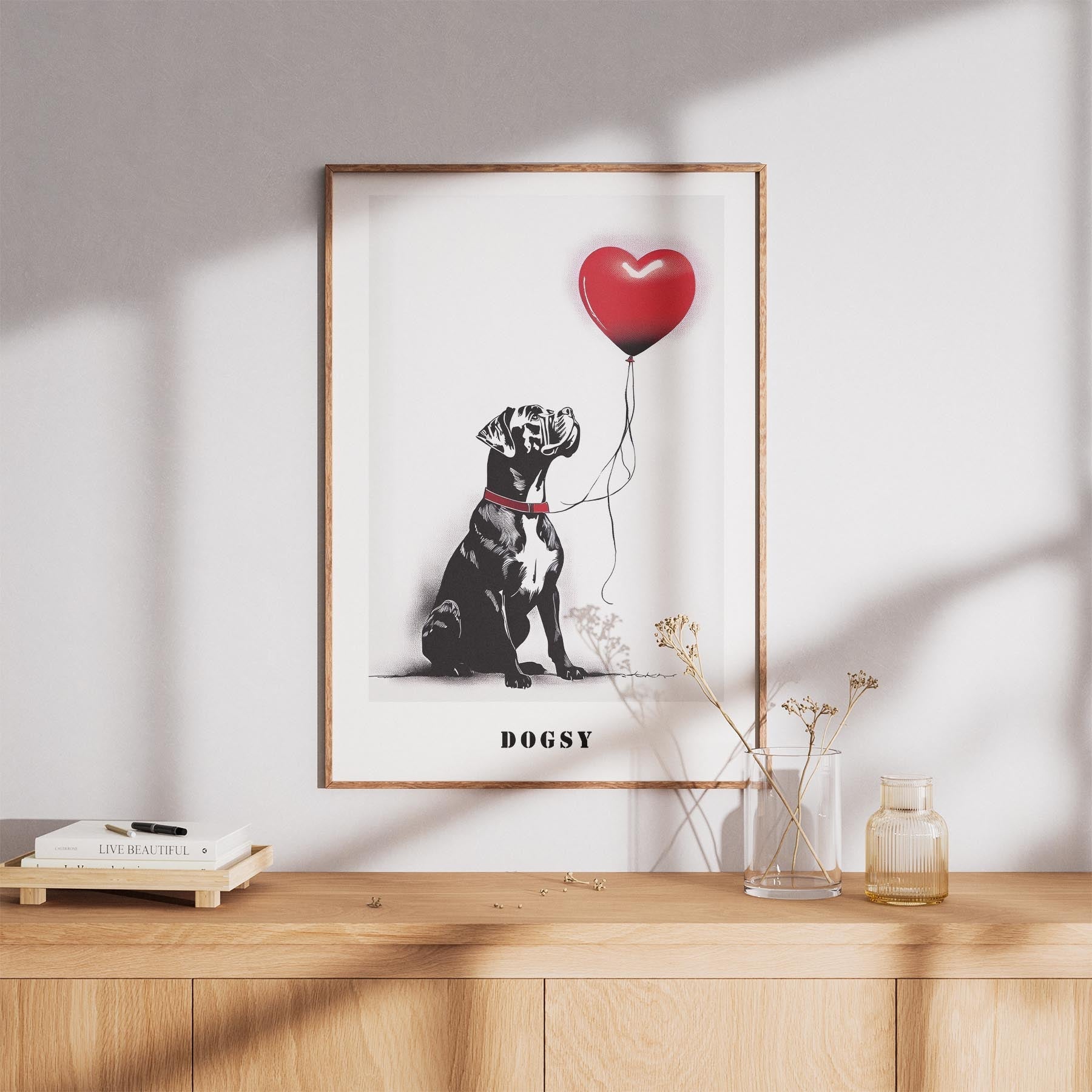 Boxer DOGSY Series inspired by the Art of Banksy with text Dogsy image 8