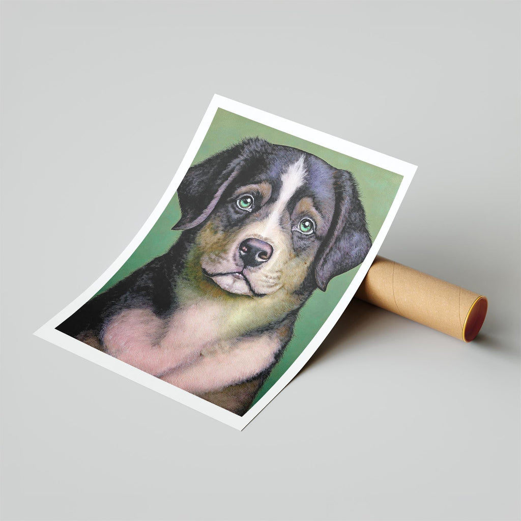 Bernese Mountain Dog Green Painted Series image 6