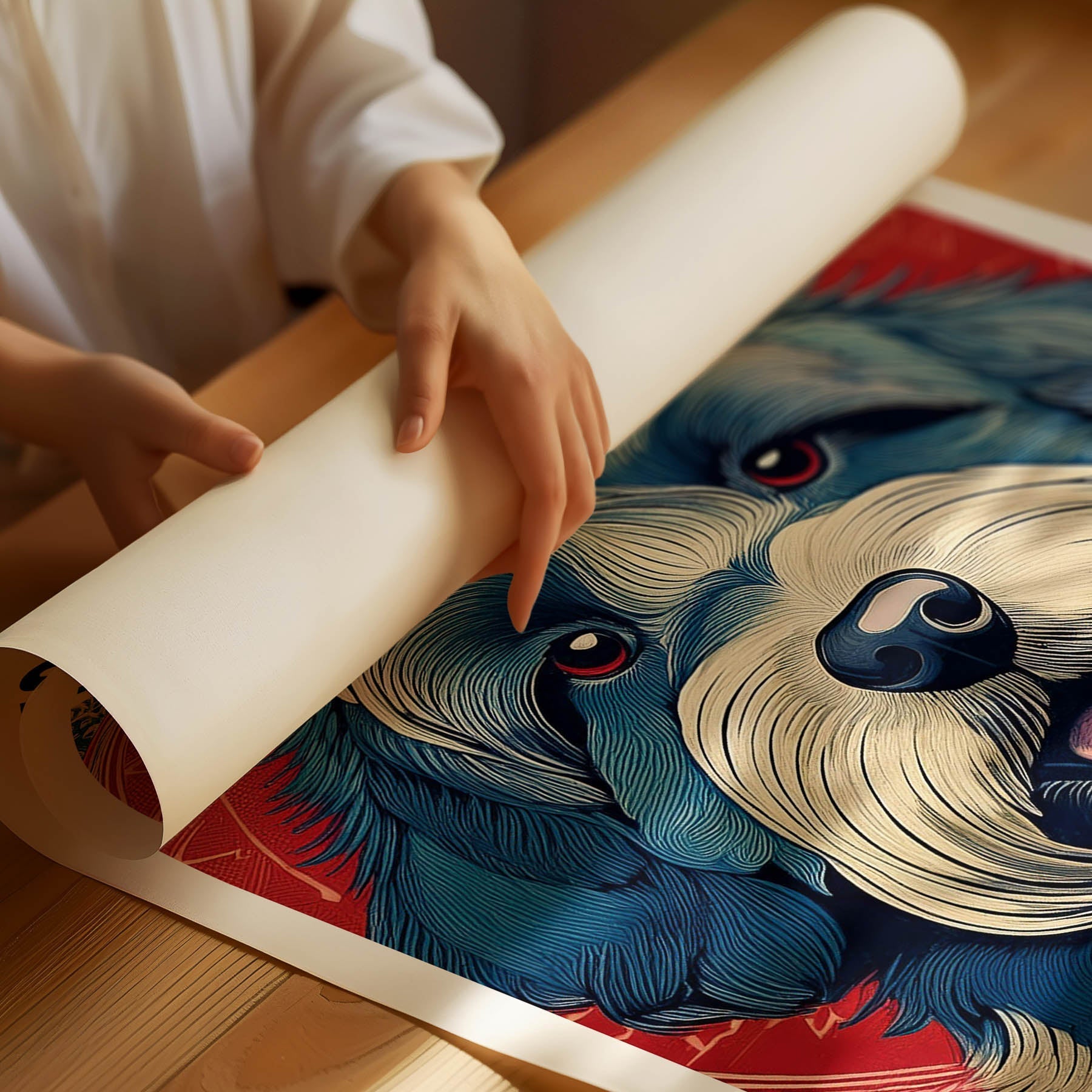 Old English Sheepdog Hokusai Japanese Inspired Dog Series with Text image 1