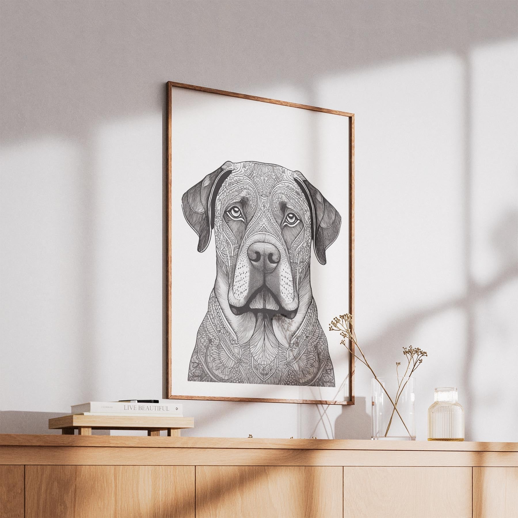 Mastiff Mandala Black and White Dog Series image 5