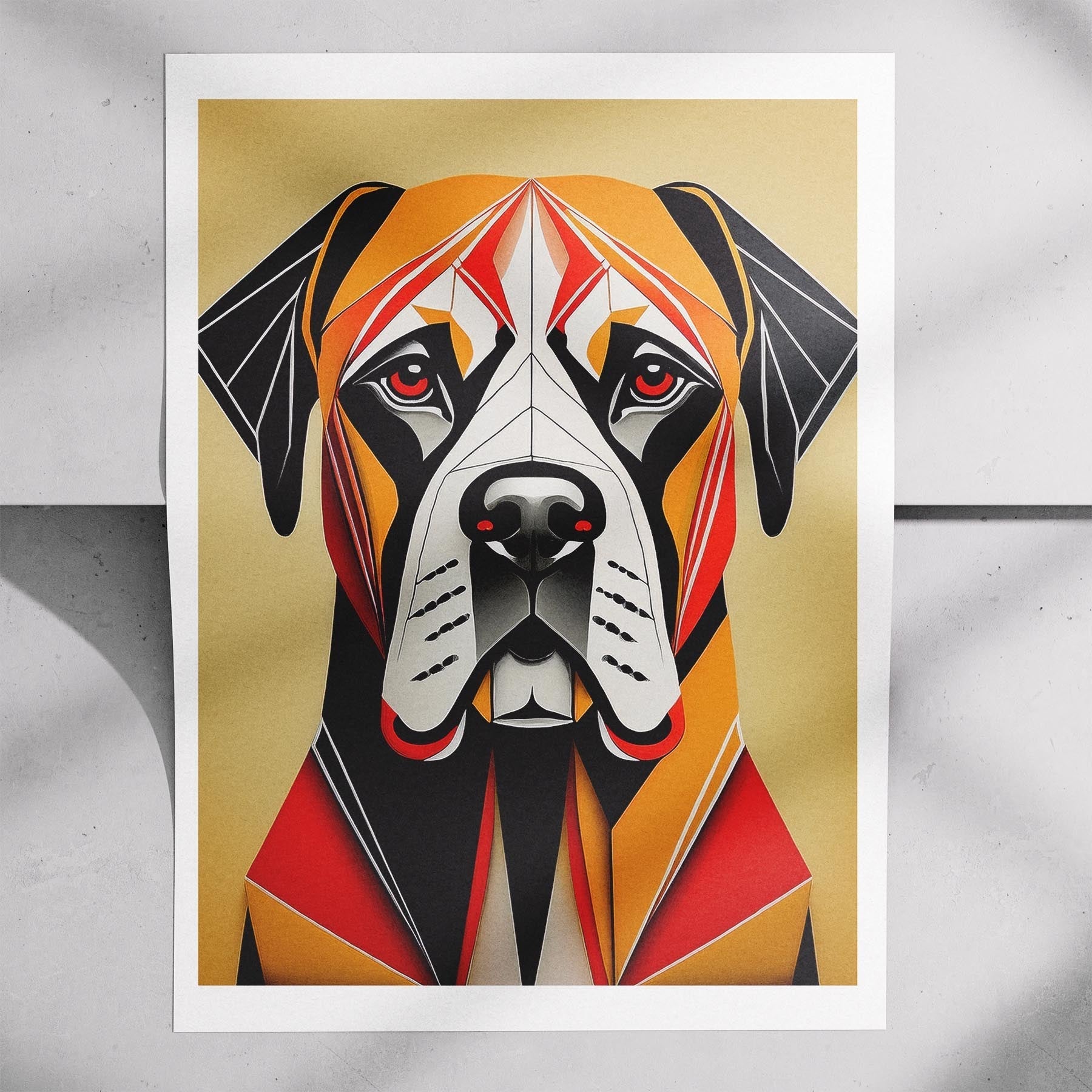 Dogue de Bordeaux Geometric Orange Series image 7