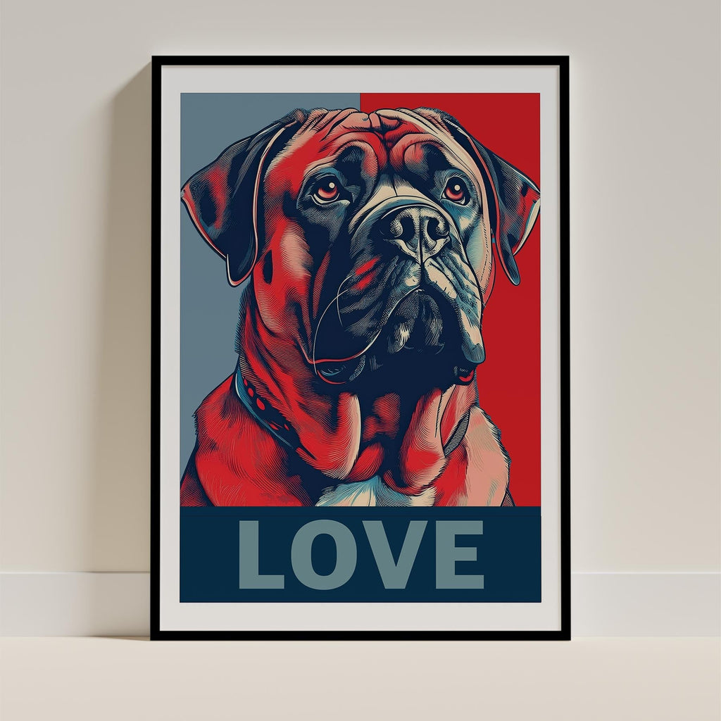 Bullmastiff LOVE Series Inspired by the Obama Poster image 0