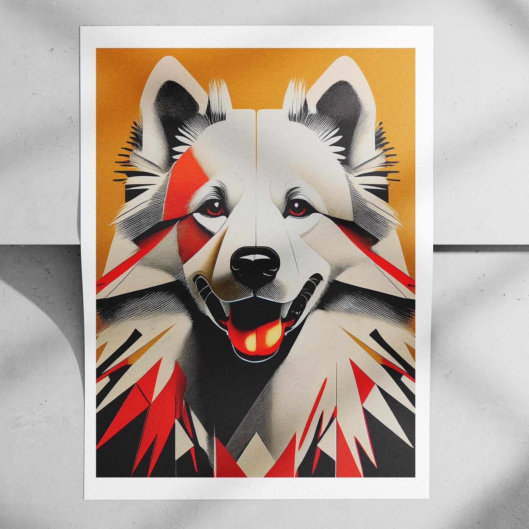 Samoyed Geometric Orange Series image 7