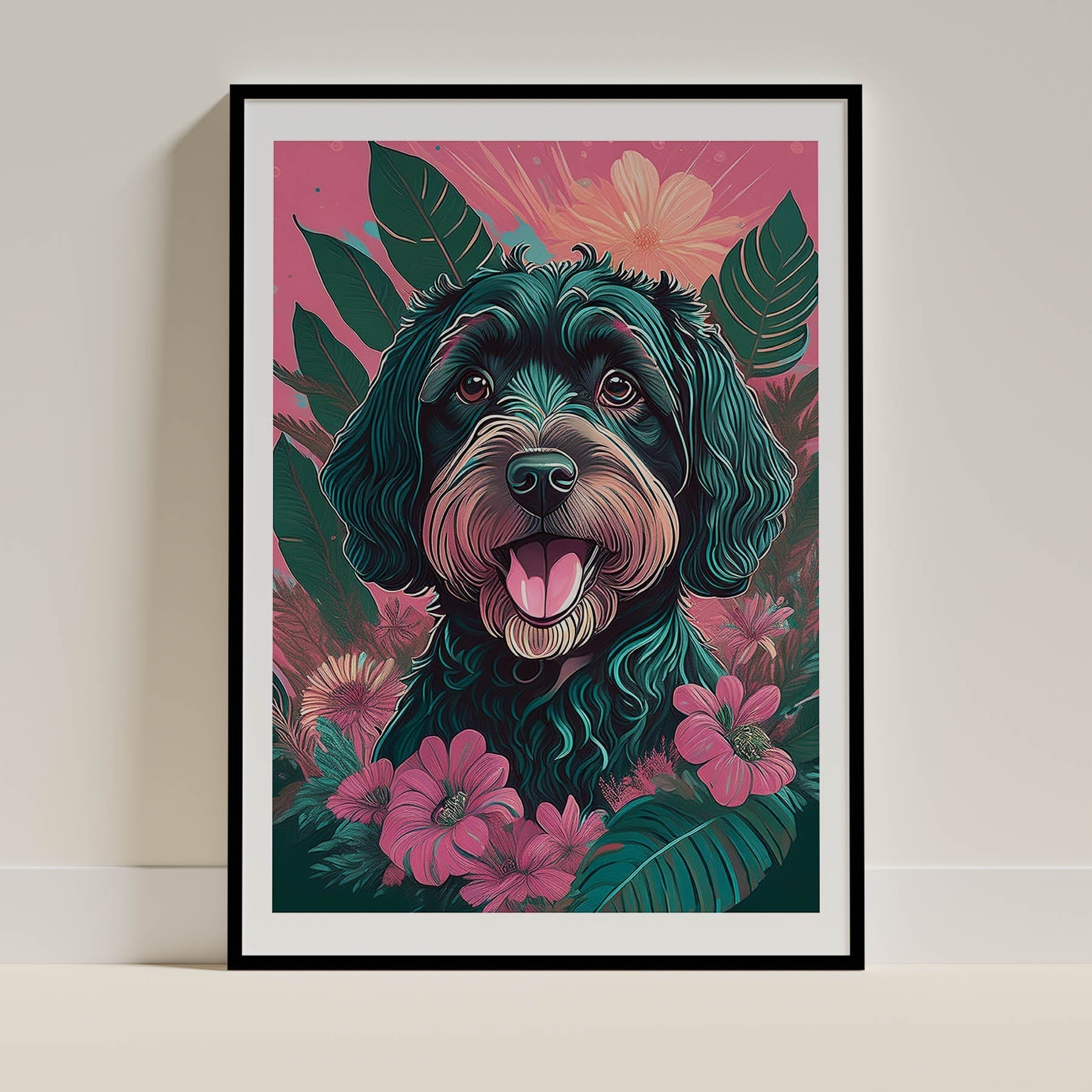 Irish Doodle Dog Art Print Unframed | 2 Unique Designs | Wall Art Gift for Dog Lovers | Dogsy & Co