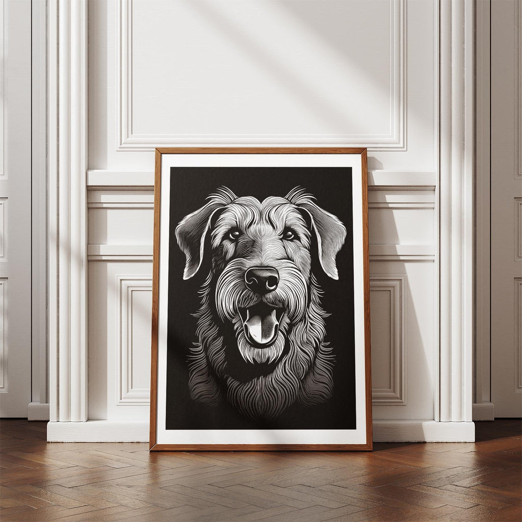Irish Wolfhound Line Dog Series in Black and White image 4