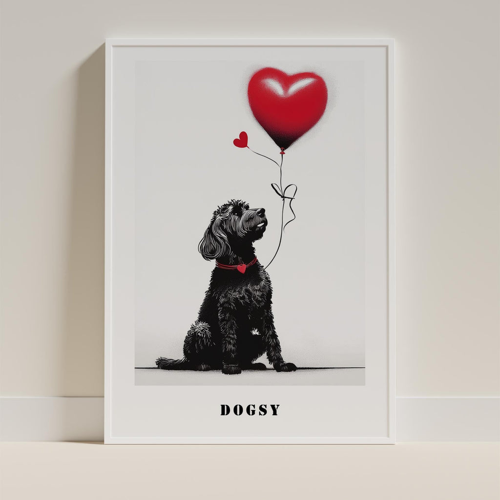Spanish Water Dog DOGSY Series inspired by the Art of Banksy with text Dogsy image 9
