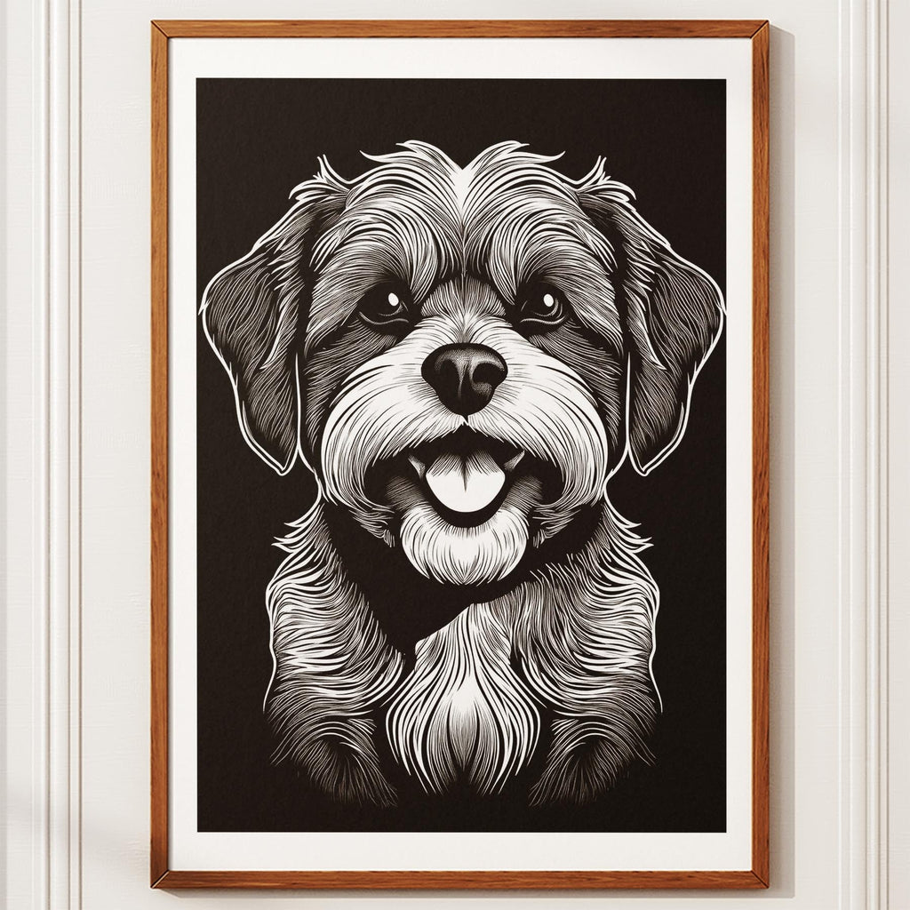 Shih Tzu Line Dog Series in Black and White image 10