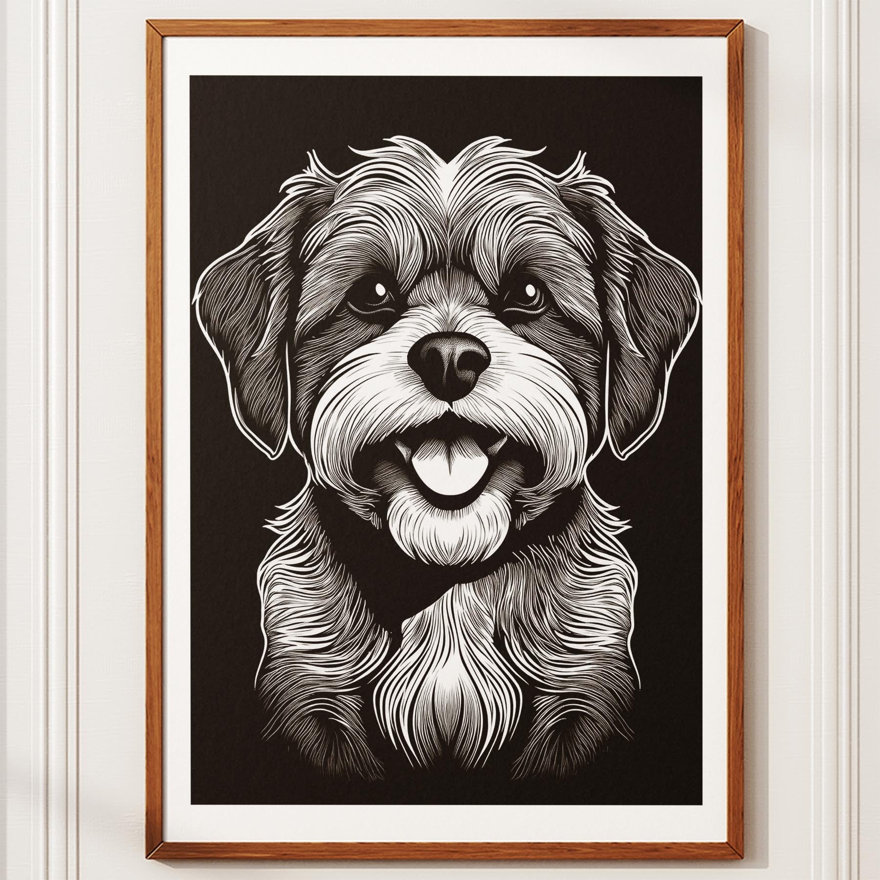 Shih Tzu Line Dog Series in Black and White image 10