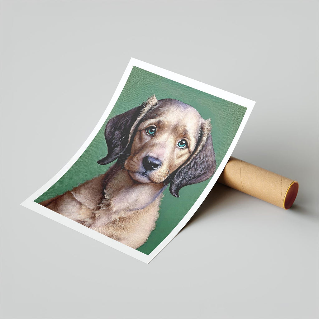 Curly Coated Retriever Green Painted Series image 6