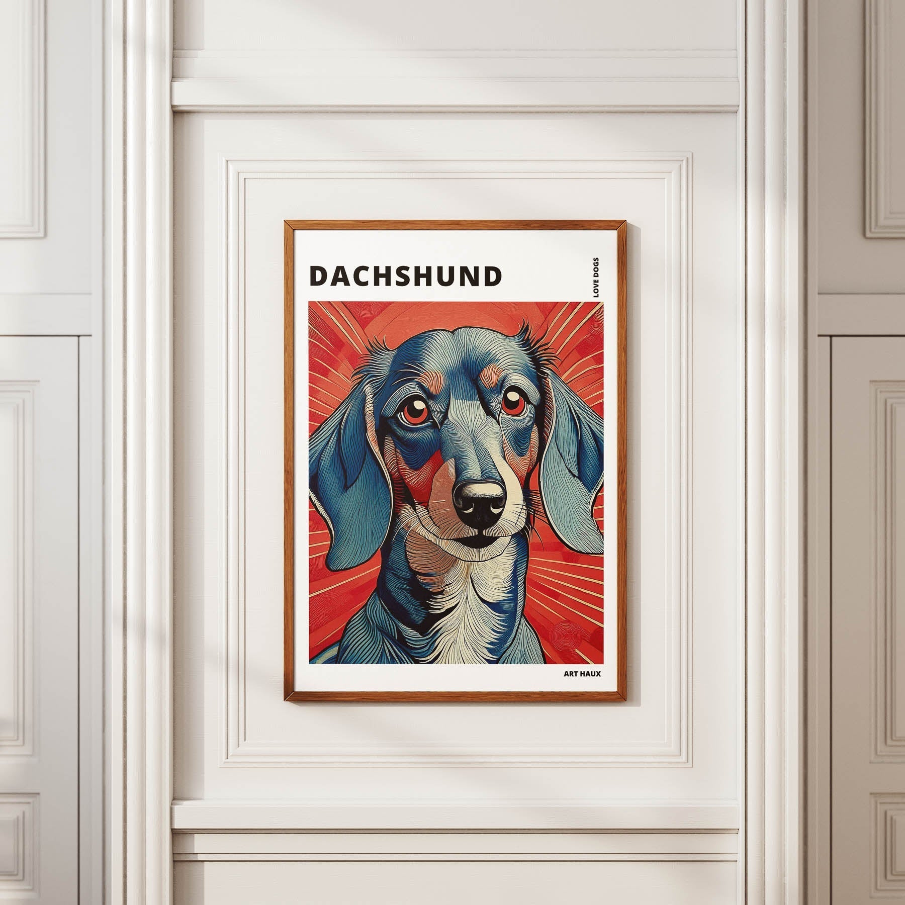 Dachshund Hokusai Japanese Inspired Dog Series with Text image 3